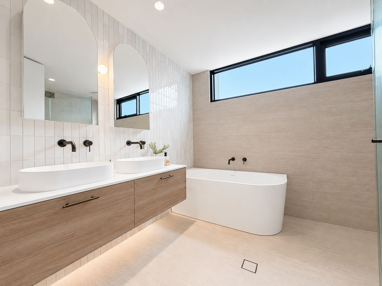 kirrawee duplex main bathroom double vanity