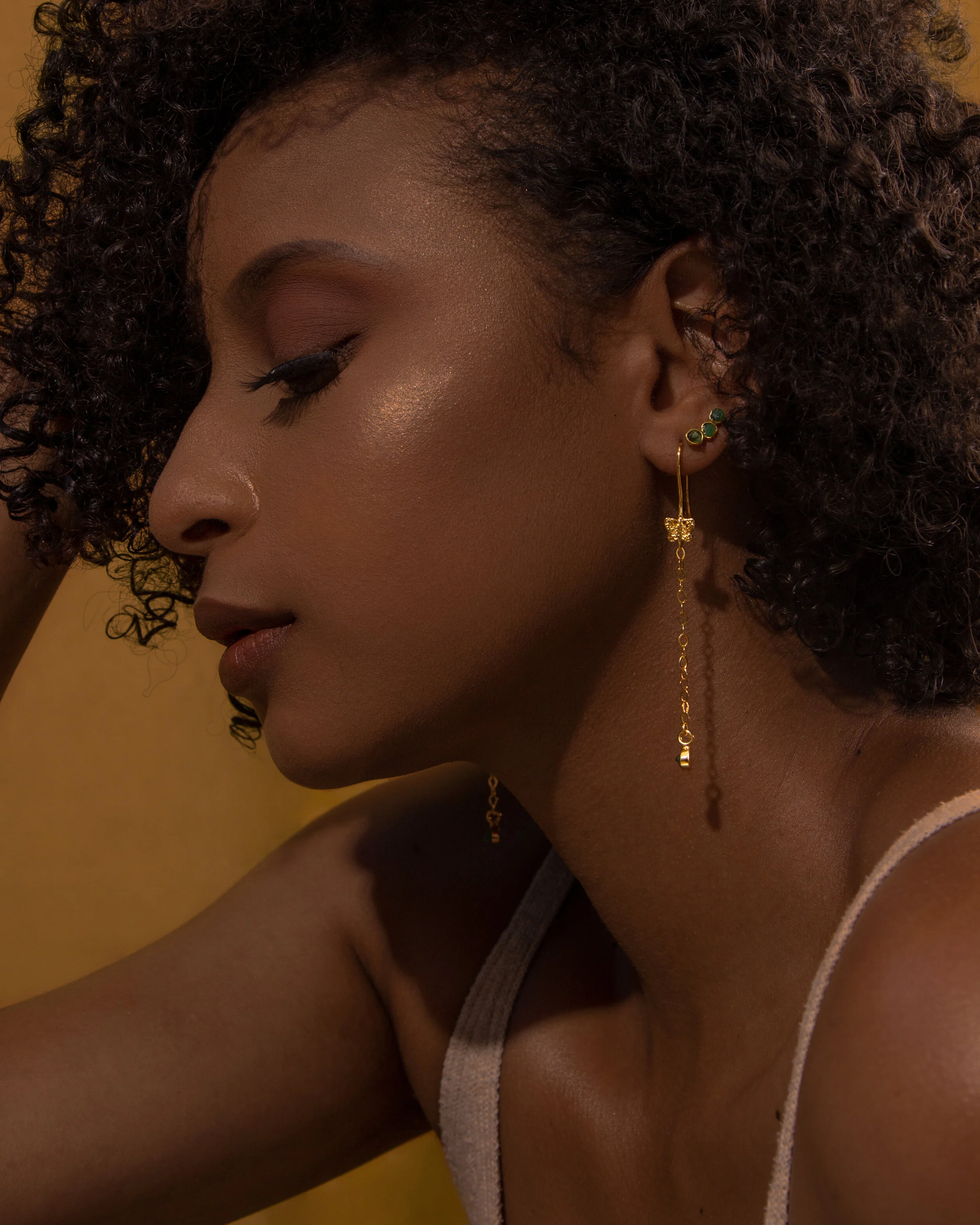 Raw Emerald earrings