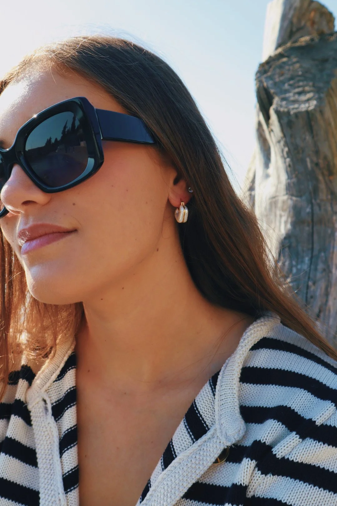 Geometric Pearl Earring