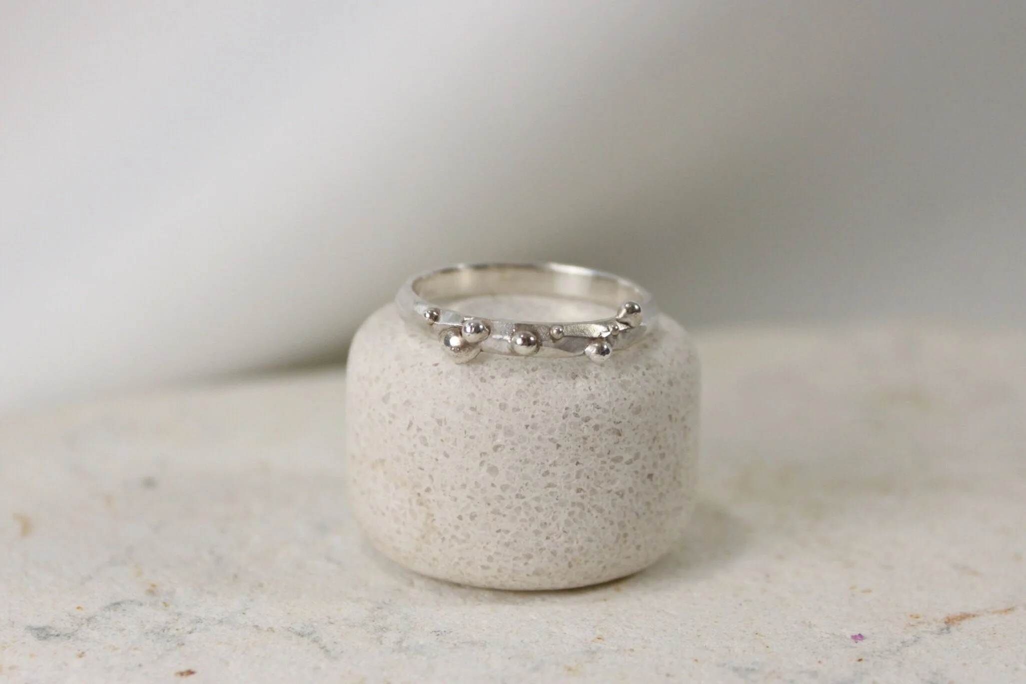 Narrow Blobby Facet Ring