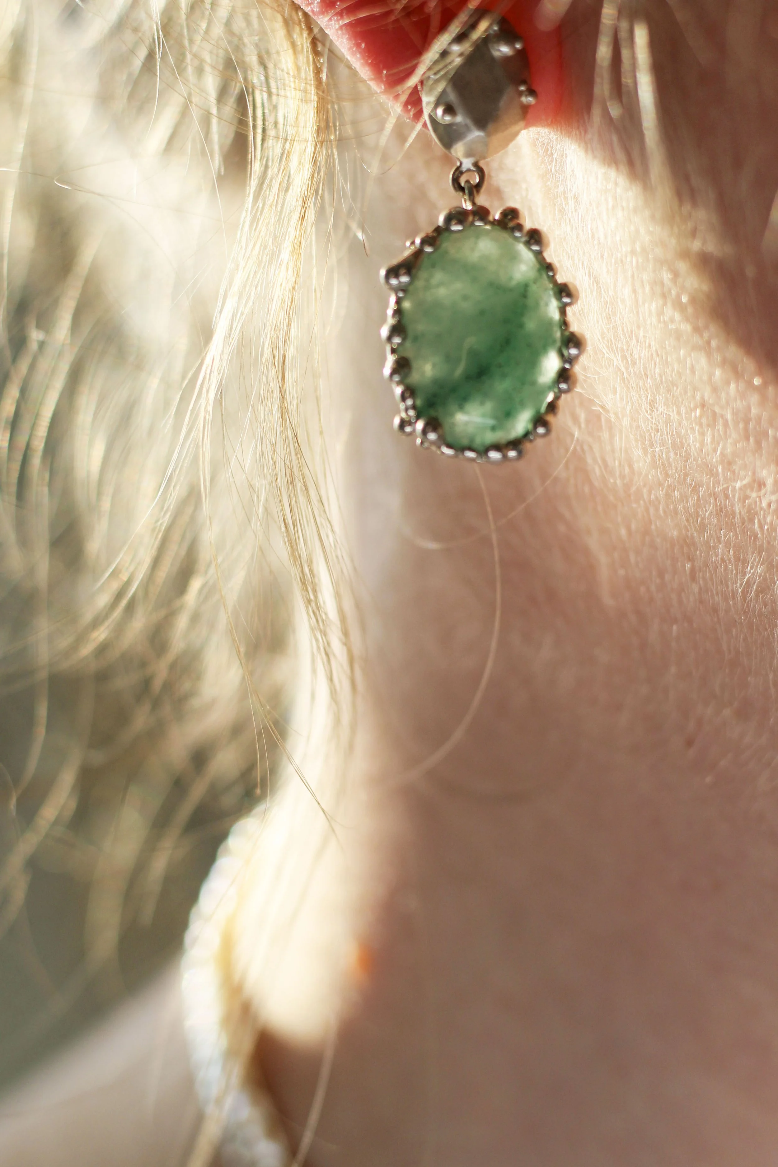 Blobby Aventurine Earrings on me - HoH - .jpg