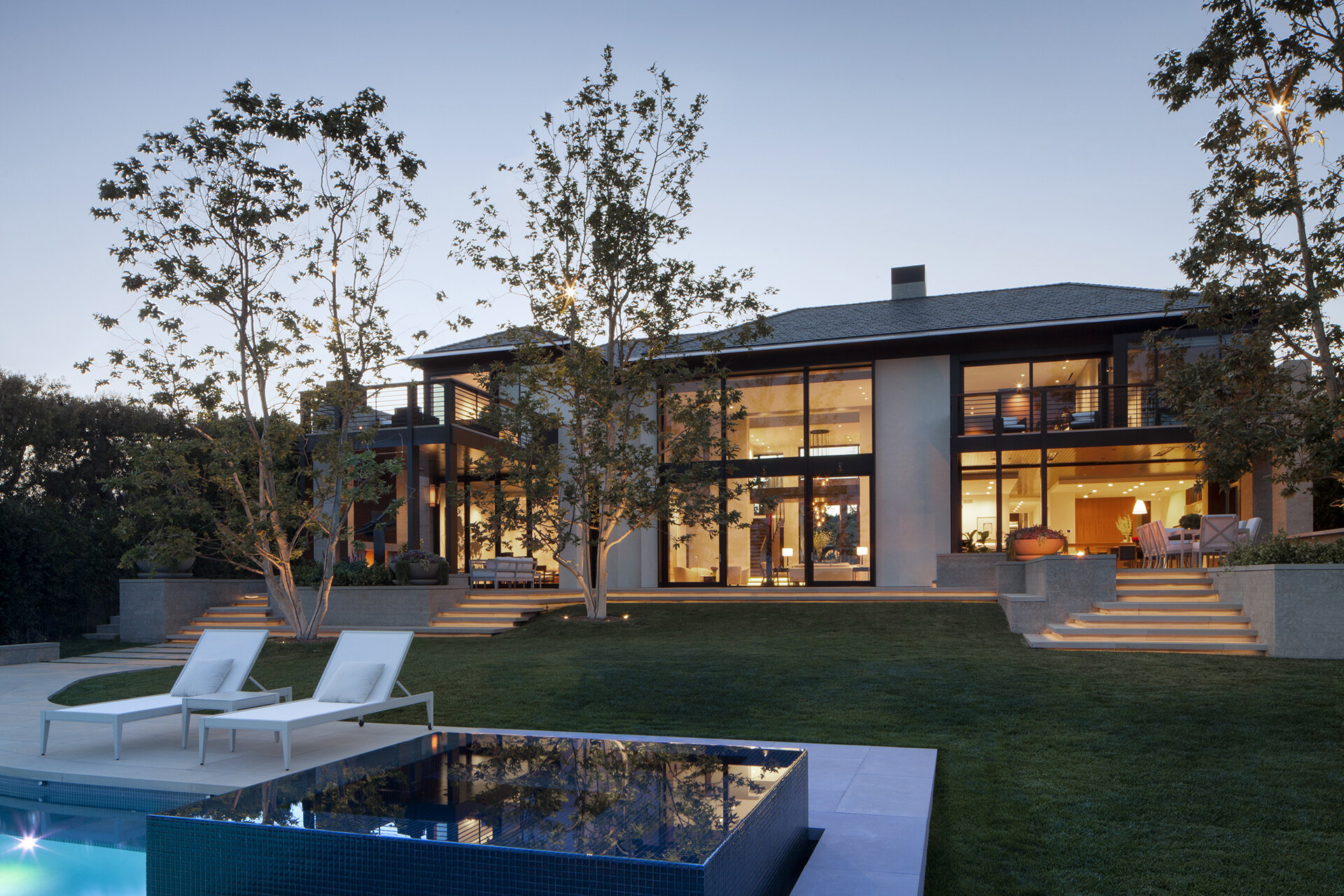  Luxury contemporary modern highest quality builder and general contractor custom home in the Pacific Palisades neighborhood of Los Angeles featuring architectural residence on golf course.  