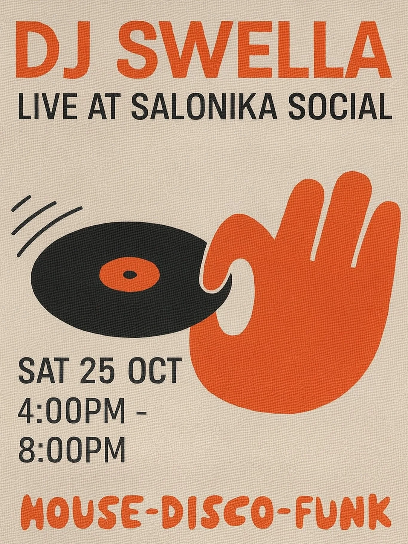 Live music this afternoon/evening provided by @djswella 
See you at Salonika Social