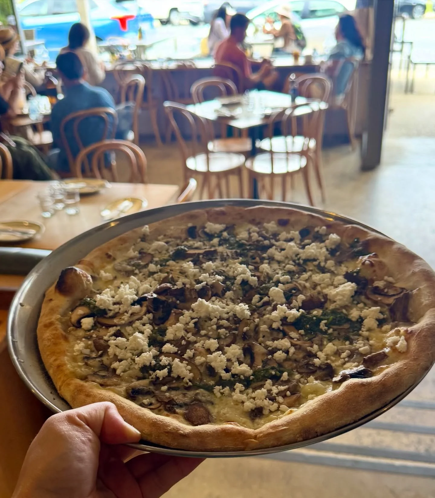 Mushroom, garlic, salsa verde &amp; feta 🍄&zwj;🟫