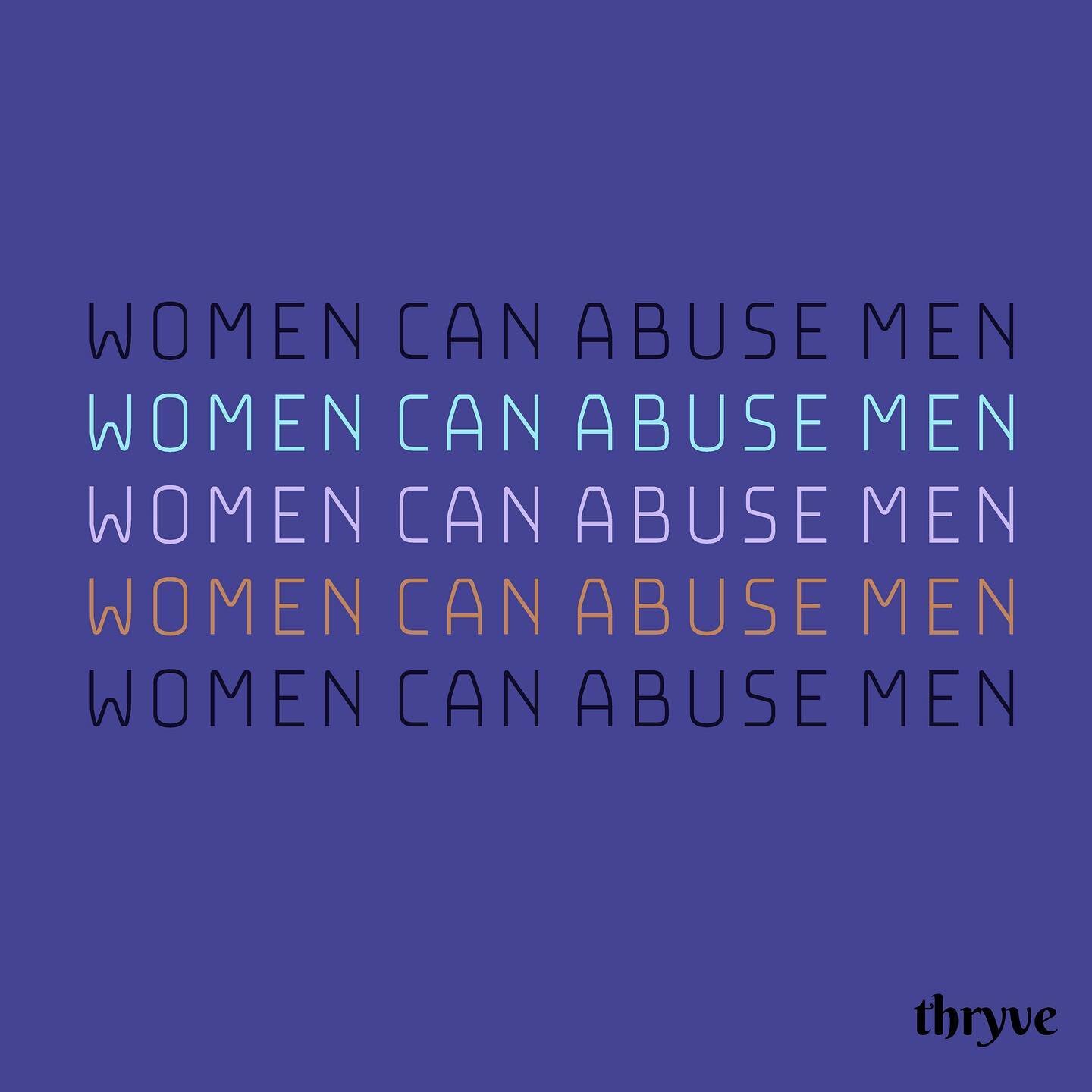 Women abuse men too. 💁🏼&zwj;♂️ ⠀
1 in 9 men experience severe partner violence, sexual violence, and/or stalking. Lets #EndTheStigma that men don&rsquo;t experience domestic abuse. ⠀
⠀
USA National DV Hotline 1-800-799-7233⠀
USA Gay Men&rsquo;s DV 