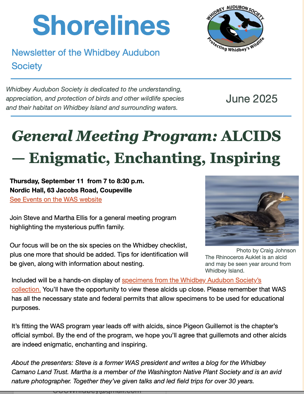 September 2025 Shorelines