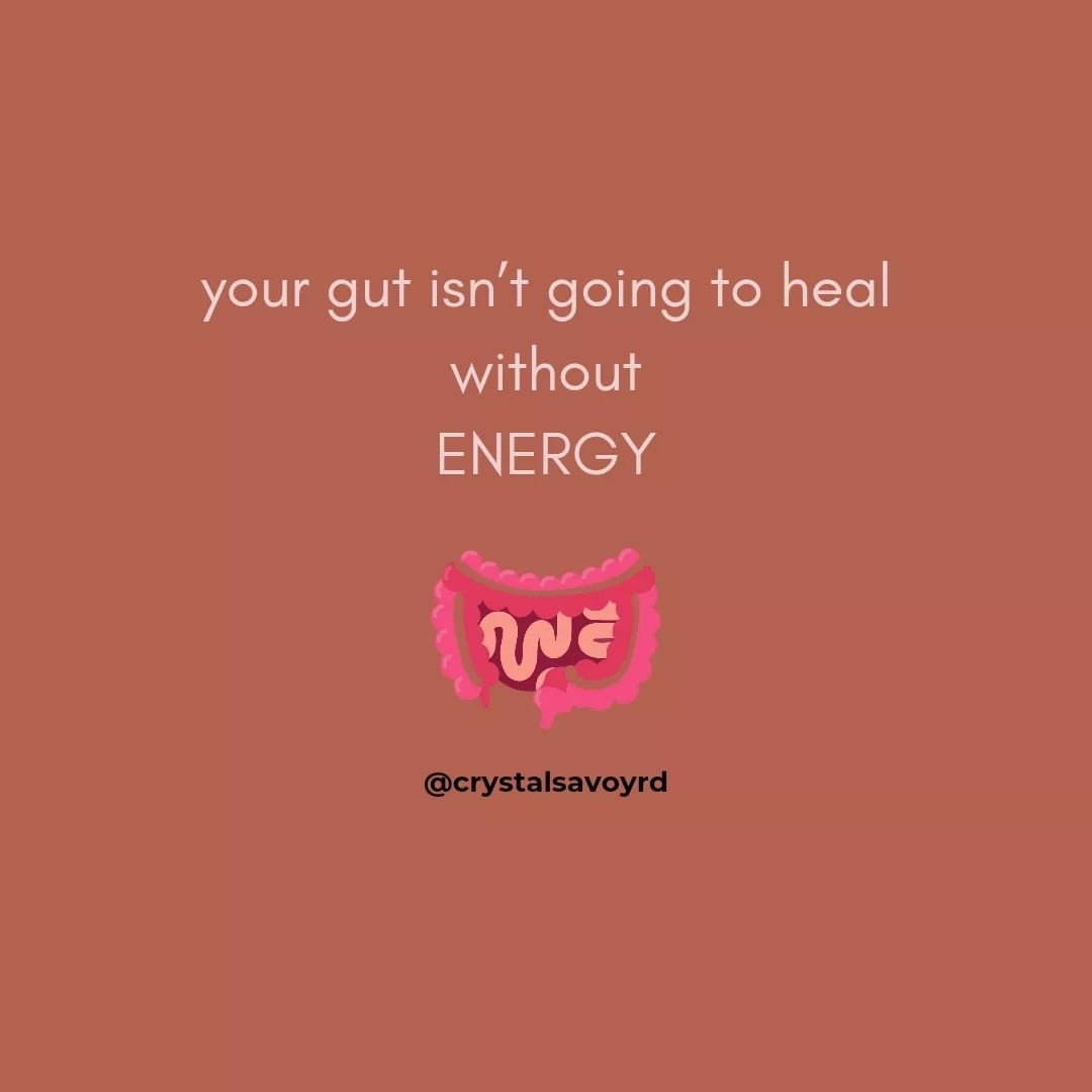 aka FOOD 🍓🍆🍚🍜🍤🍔

-there are a LOT of things that can support gut health&nbsp;but if one of your root causes is a lack of energy, none of them will work long-term

-the gut is a muscle, if it's not being used or given enough energy to function, 