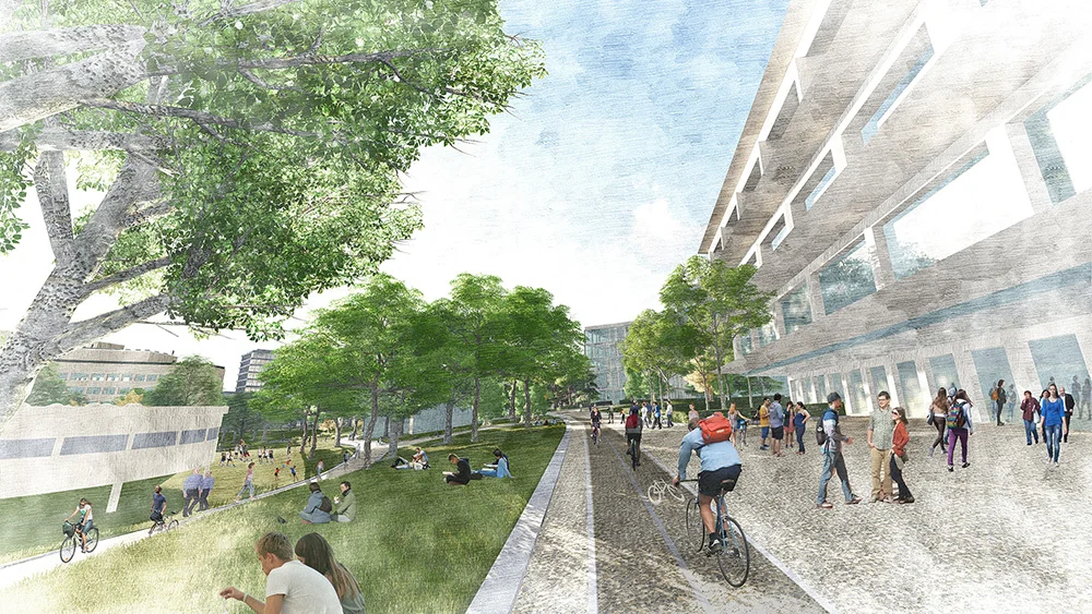 Nuestro proyecto para la transformación urbana del antiguo HUCA en la revista Planur-e: "HUCAMP! La Campa de todos. Un distrito verde e innovador para Oviedo"