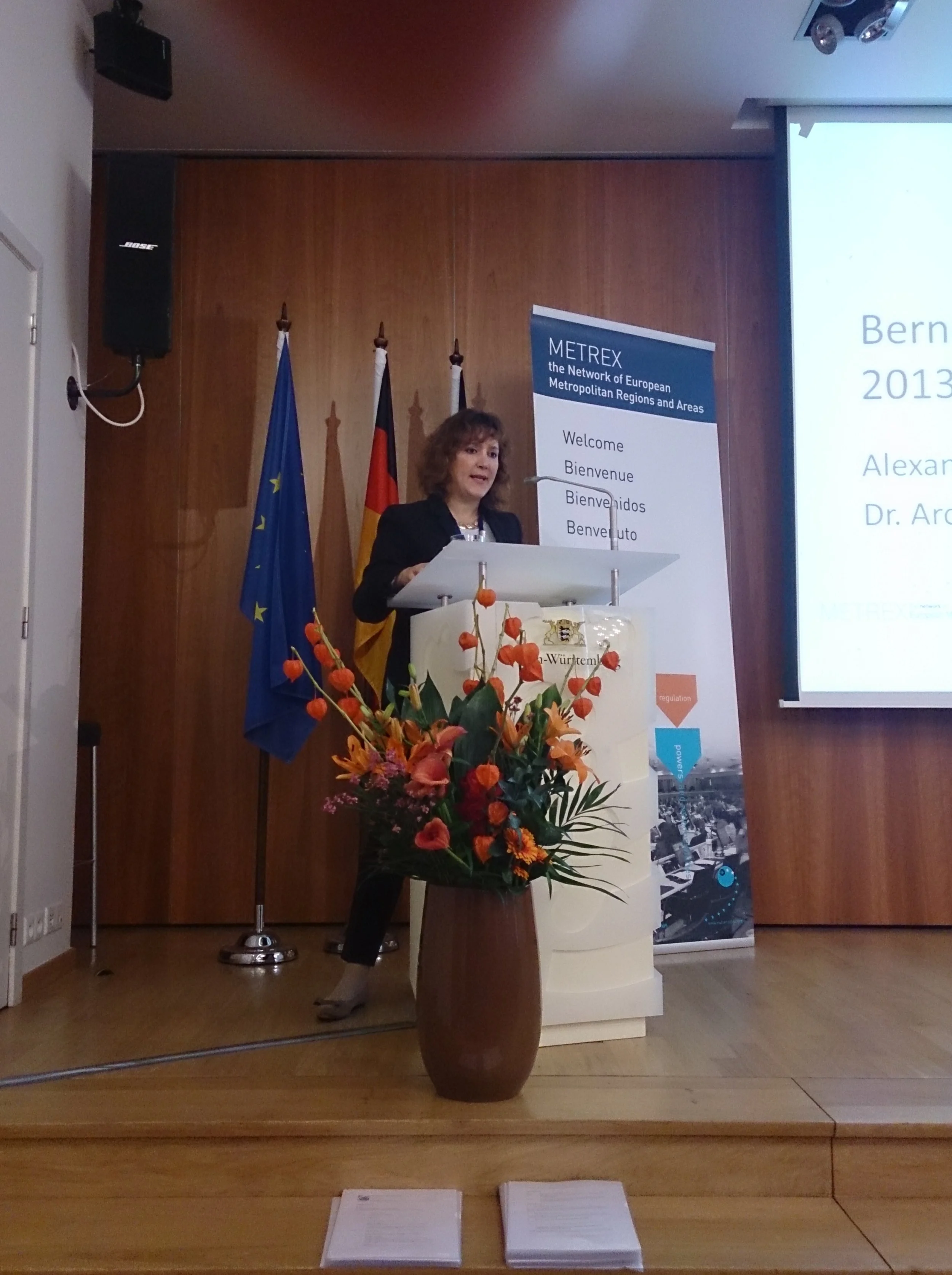 Presentación en Bruselas del trabajo realizado por Alexandra Delgado en la Beca Bernd Steinacher de METREX 2013-2014