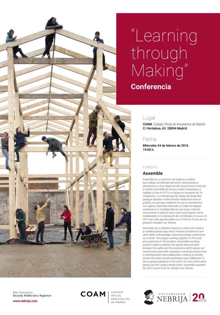 “Learning through Making” by Assemble. Conferencia COAM y Universidad Nebrija el 24 de febrero