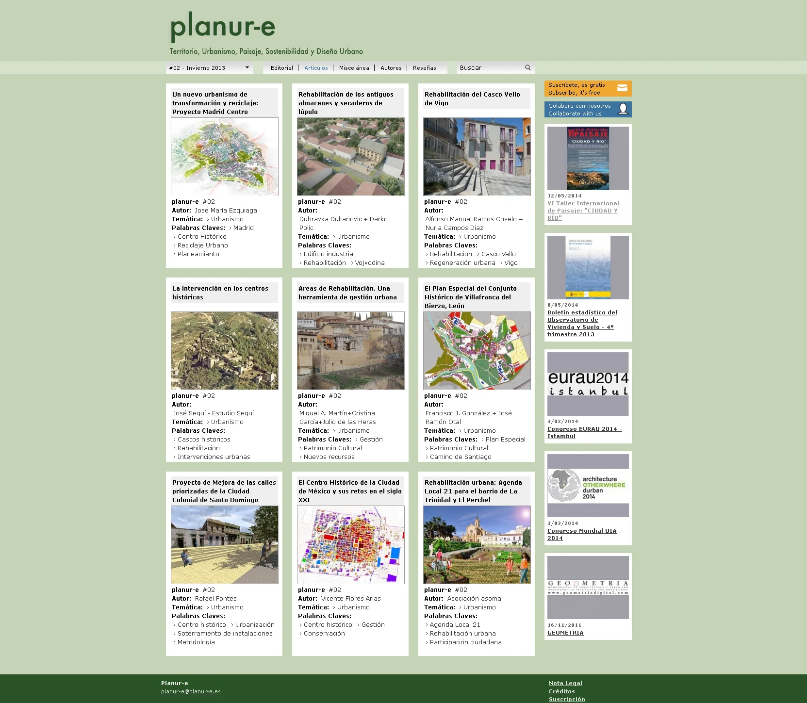 Revista digital en torno al territorio, el urbanismo, la sostenibilidad, el paisaje y el diseño urbano