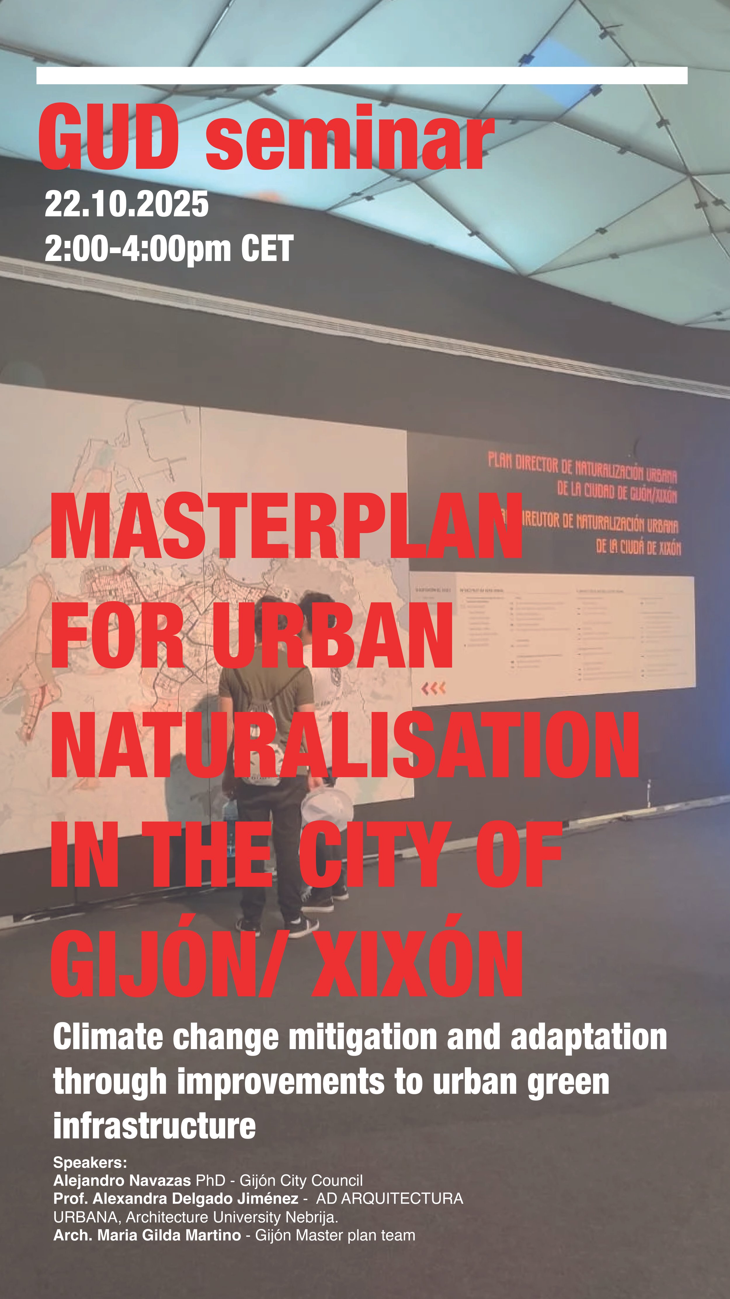 Alexandra Delgado presenta el Plan Director de Naturalización Urbana de Gijón en el GUD Seminar