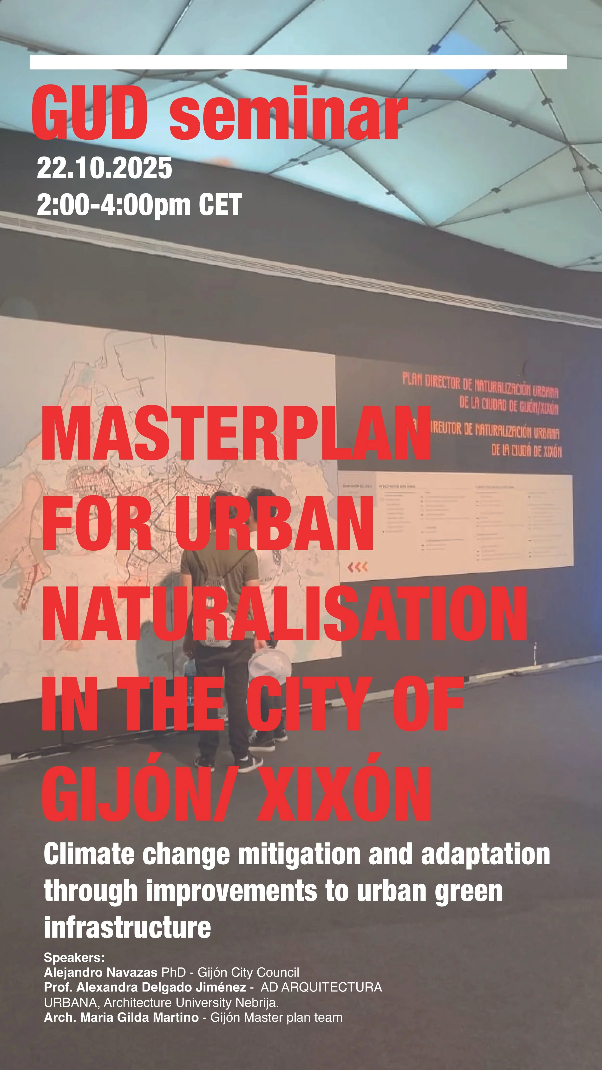 Alexandra Delgado presents the Gijón Urban Naturalization Master Plan at the GUD Seminar