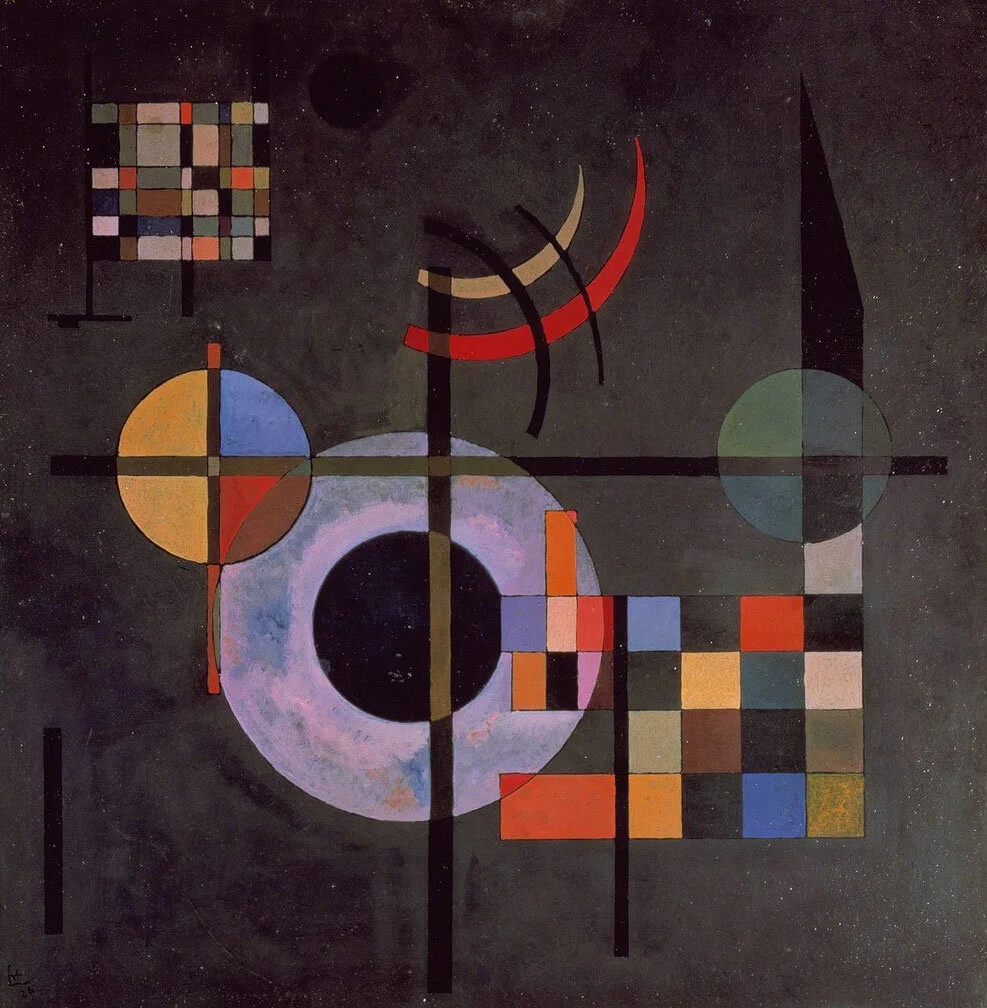 Kandinsky.Counter weights 1926  Geometric abstraction  19.5 × 19.5%22 (49.5 × 49.5 cm).jpg