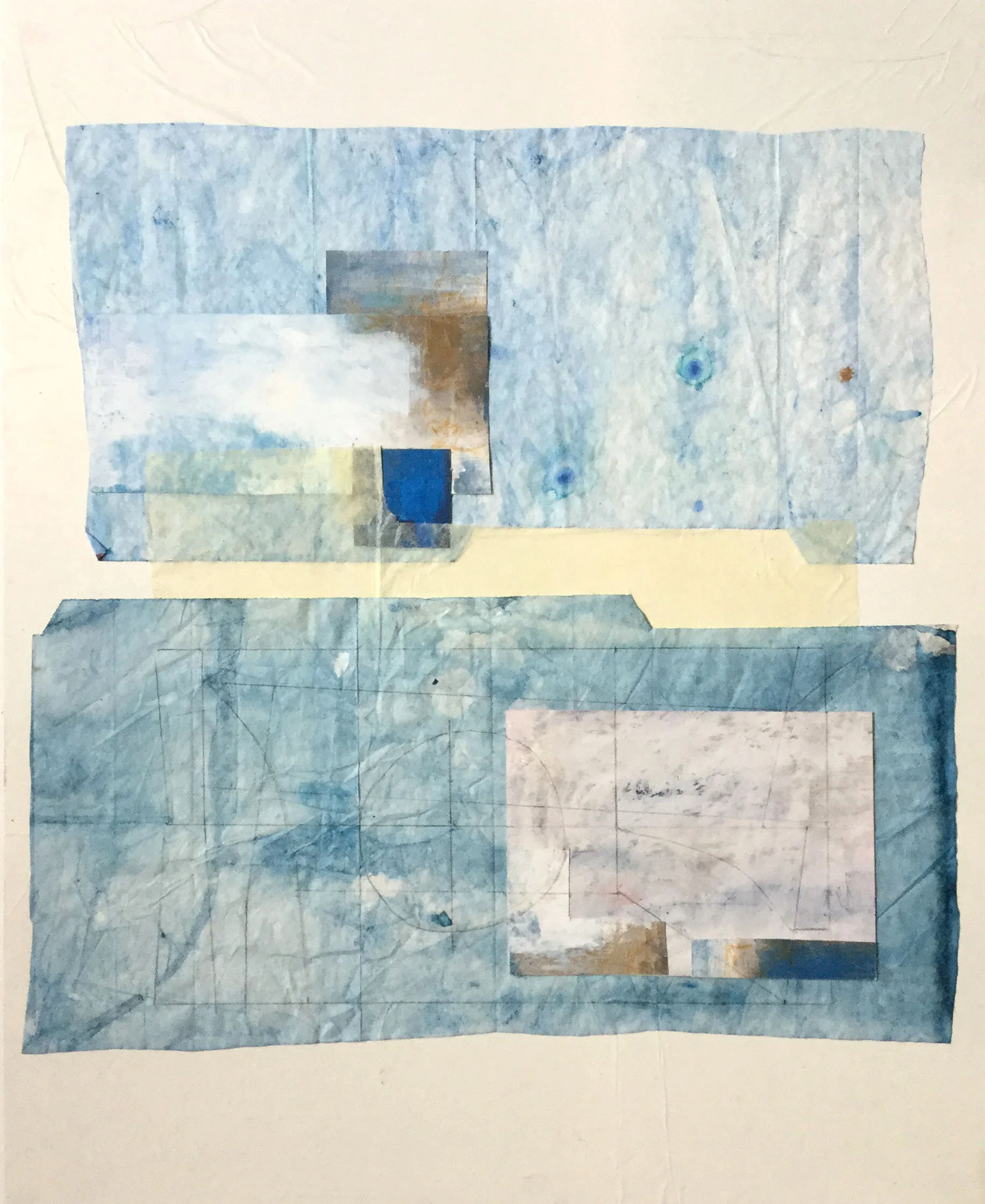 In der Schwebe Collage, Format 40 x 48 cm, – verkauft