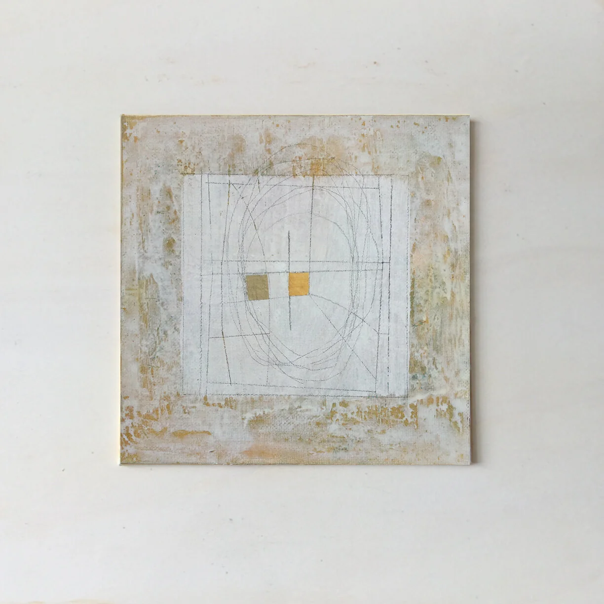 Malplatte auf Sperrholz, Mixed Media, Format 36 x 36 cm, verkauft