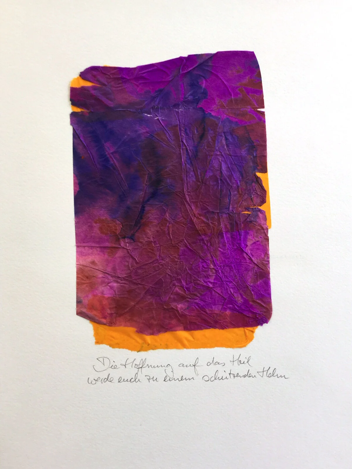 Hoffet, Kollage mit gefäbten Papieren 30 x 40 cm, Preis 150,-