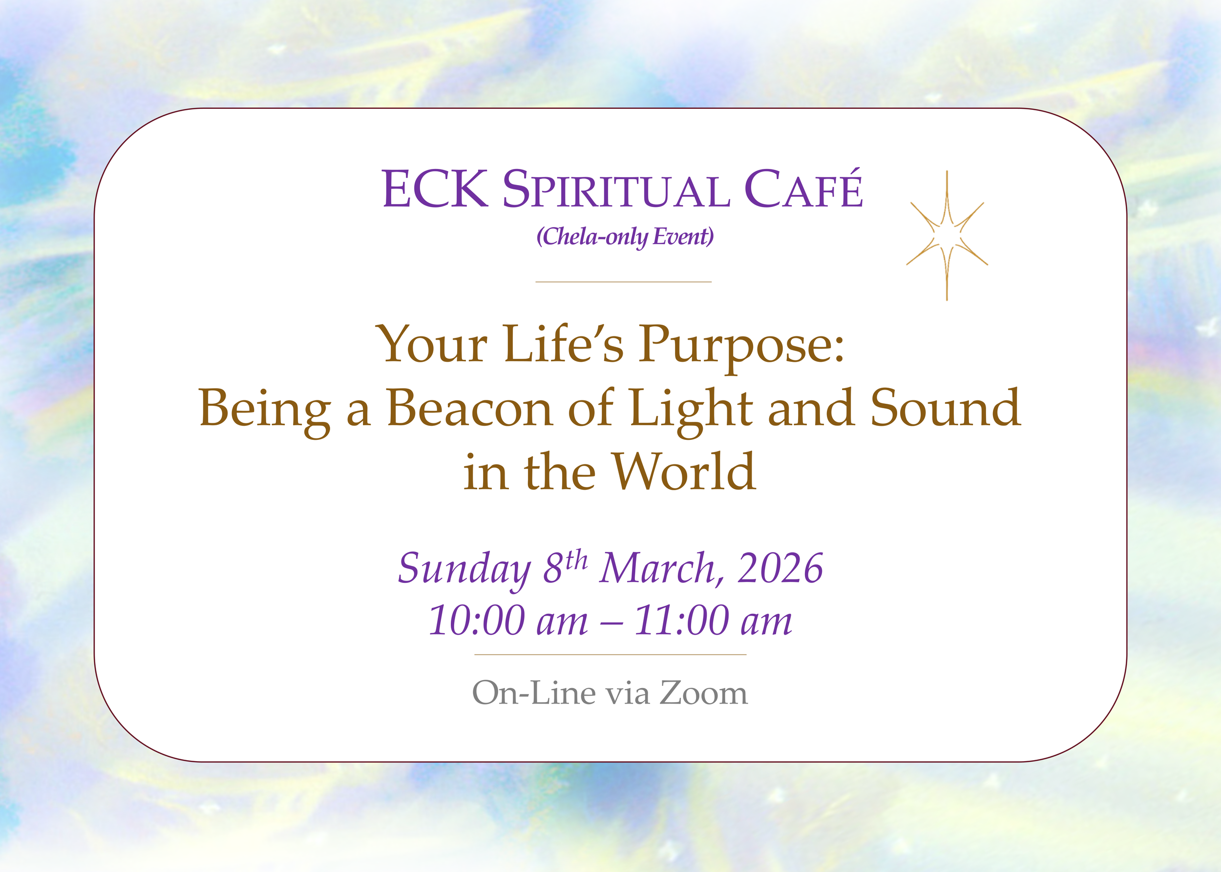 ECK Spiritual Cafe (Chelas Only) 