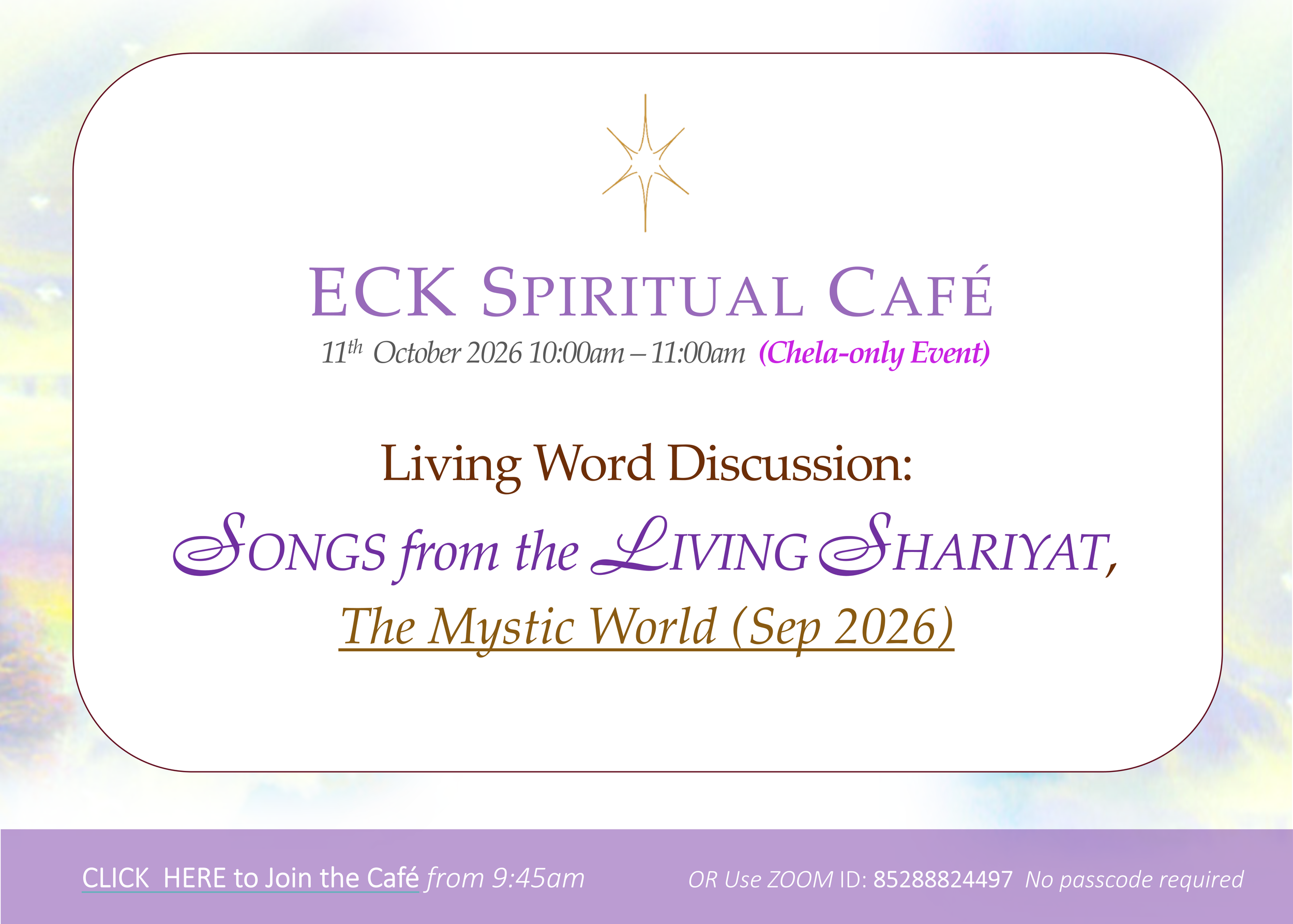 ECK Spiritual Cafe (Chelas Only) 