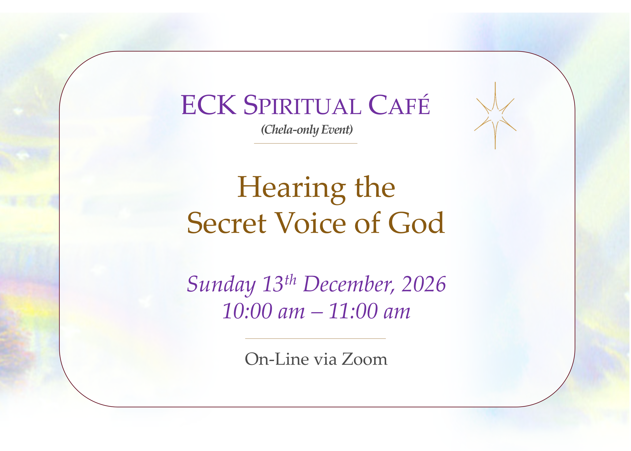 ECK Spiritual Cafe (Chelas Only) 