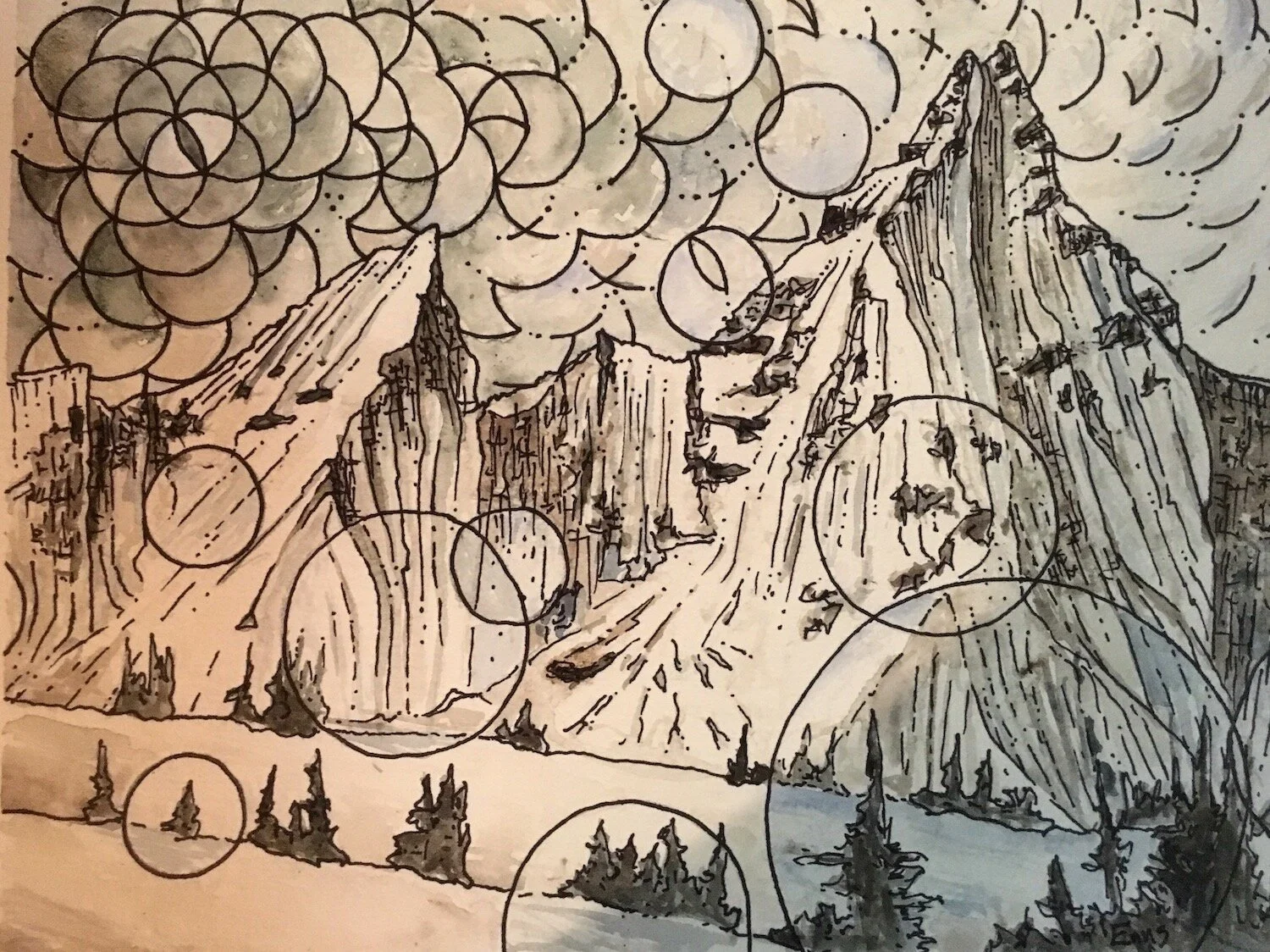 “Mount Sir Donald” Rogers Pass from Purcell Mountain Lodge by Aaron Enns A.C.M.G. ski guide and artist Golden B.C.