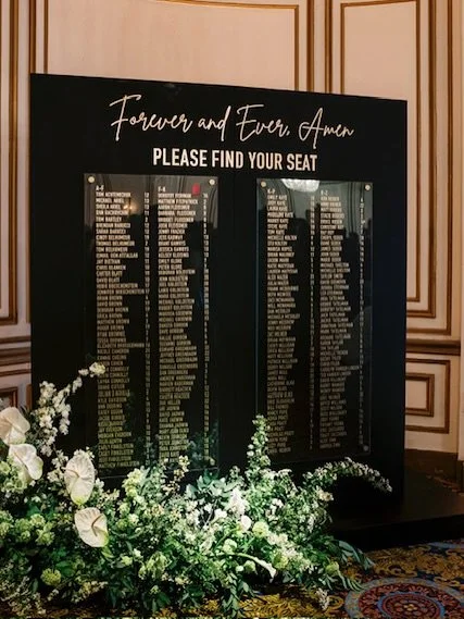 A little black, a touch of gold, and a whole lot of love ✨ This &lsquo;Forever and Ever, Amen&rsquo; backdrop at the Fairmont Copley set the tone for an unforgettable evening&mdash;guiding guests to their seats in the most stunning way.

Planning and