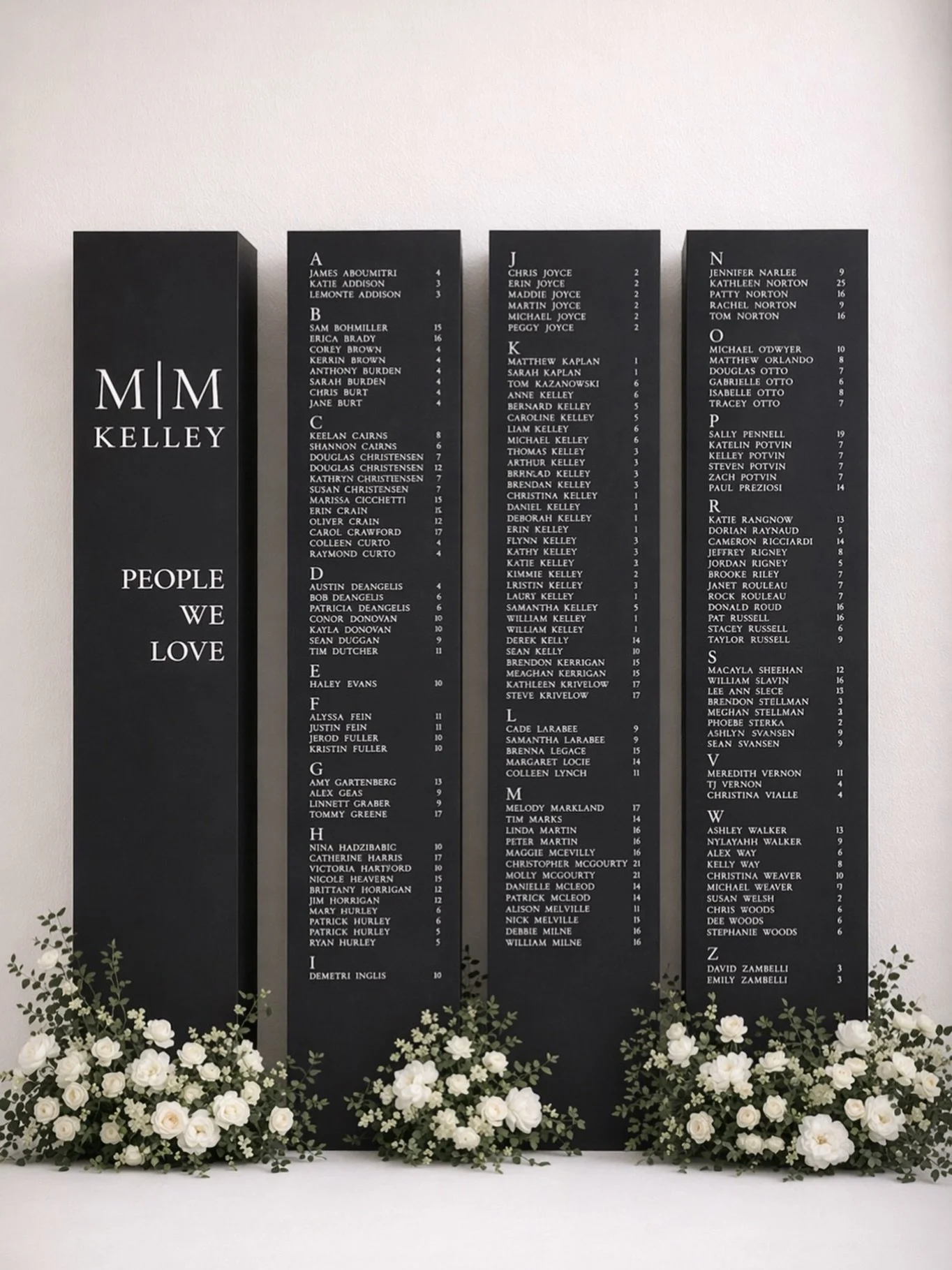 Sleek, structured, and impossible to ignore. 👀

Our tall pillars can be semi-customized in color *and* signage, and utilized on all sides. 

#weddingseating #weddingseatingchart #bostonbackdrops #bostonwedding #bostoneventrentals
