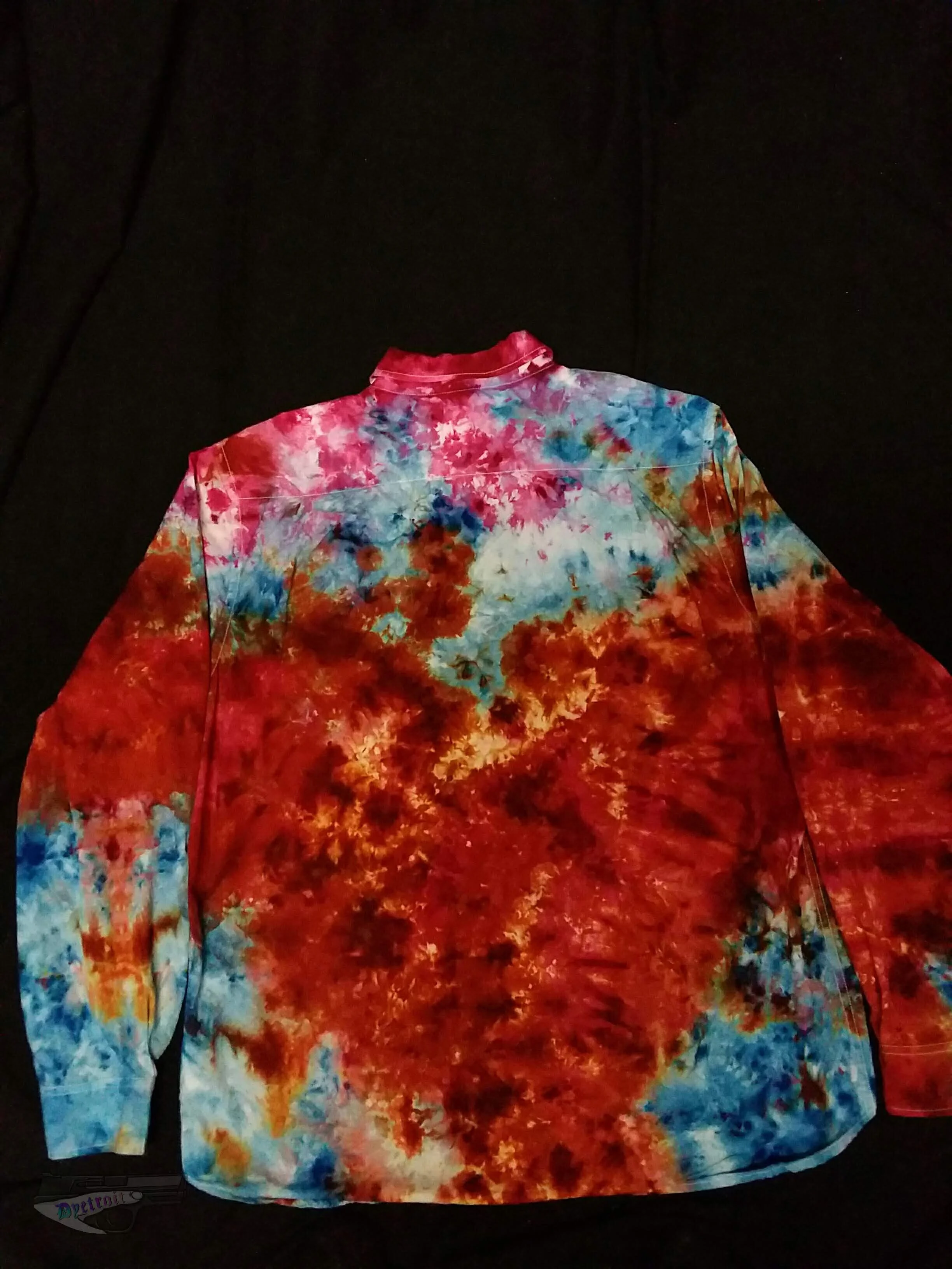 "Hawaiian Dreams Splatter" Old Navy classic shirt with pocket square (XL button up) (up-cycled)
