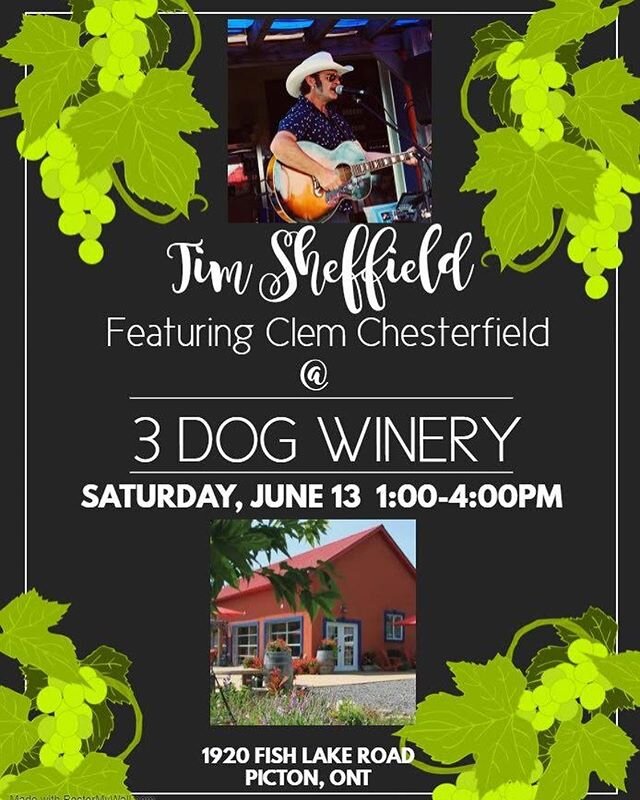 Howdy y'all🤠 I'll be stopping by @threedogwinery on this Saturday afternoon (June 13th) to check out their bottle service &amp; social distancing patio! 🍷 I'll be joined by my alter ego @timsheffieldmusic for a few tunes 🎸Come on by &amp; say &quo