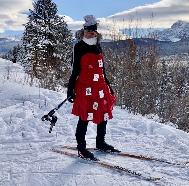  The Queen of Hearts - Winner of the 2021 Costume Challenge. Congratulations Susan Calder! We appreciate your dedication to skiing and creative flair.  