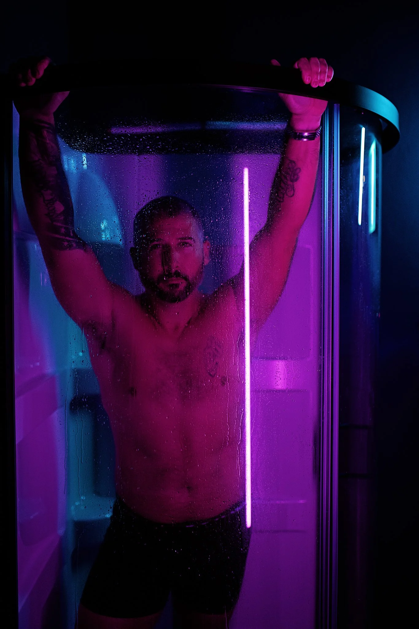 pop boudoir men's boudoir shower neon lights