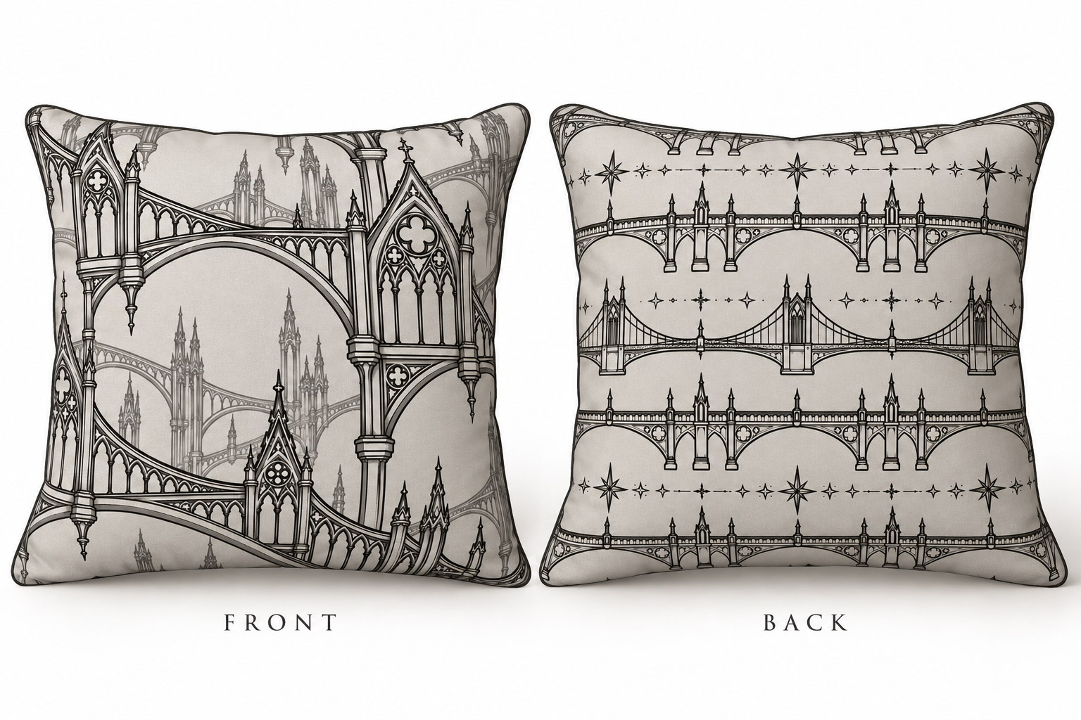 Gothic Bridge Pillow Front and Back.png