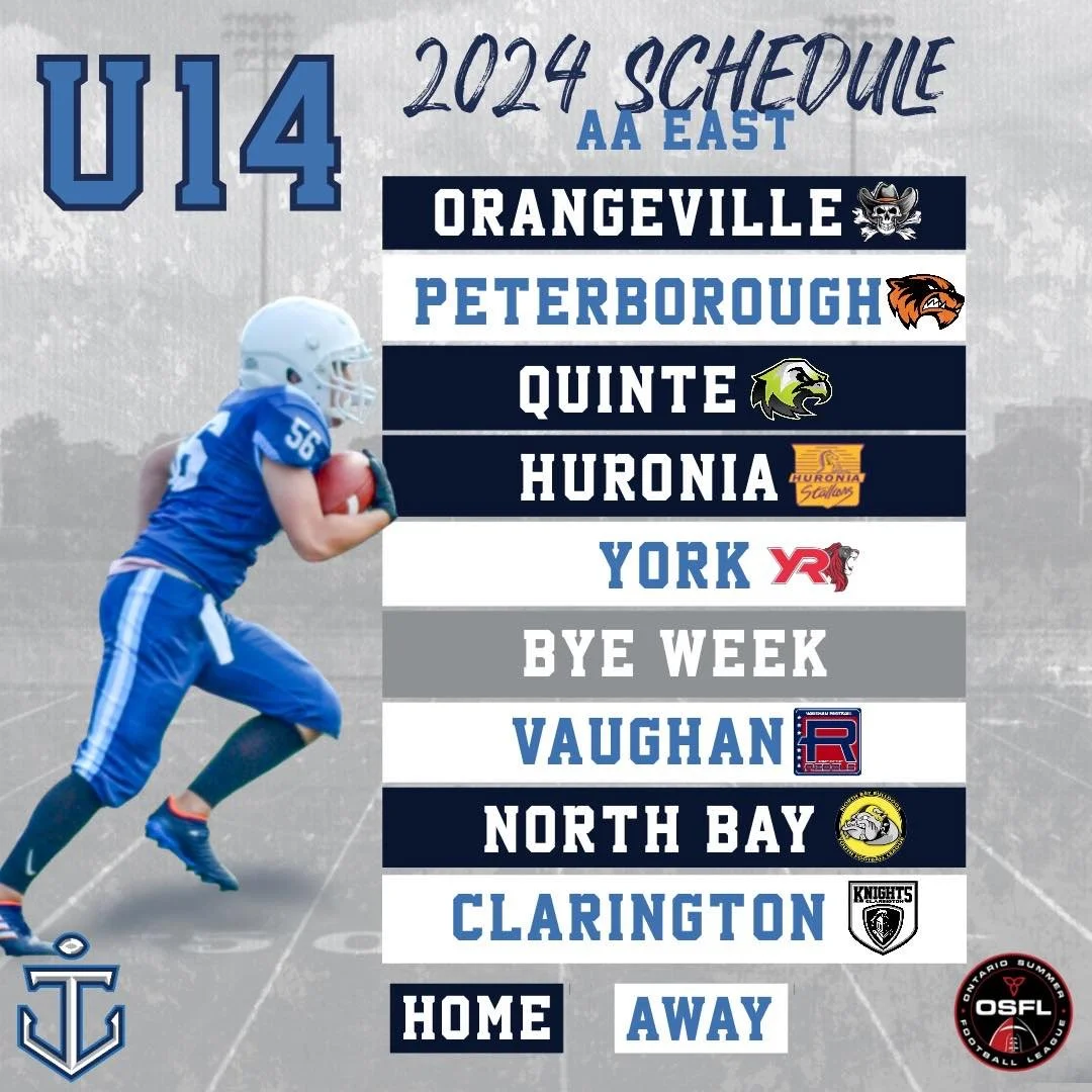 Bantam Schedule — Toronto Jr. Argos Football