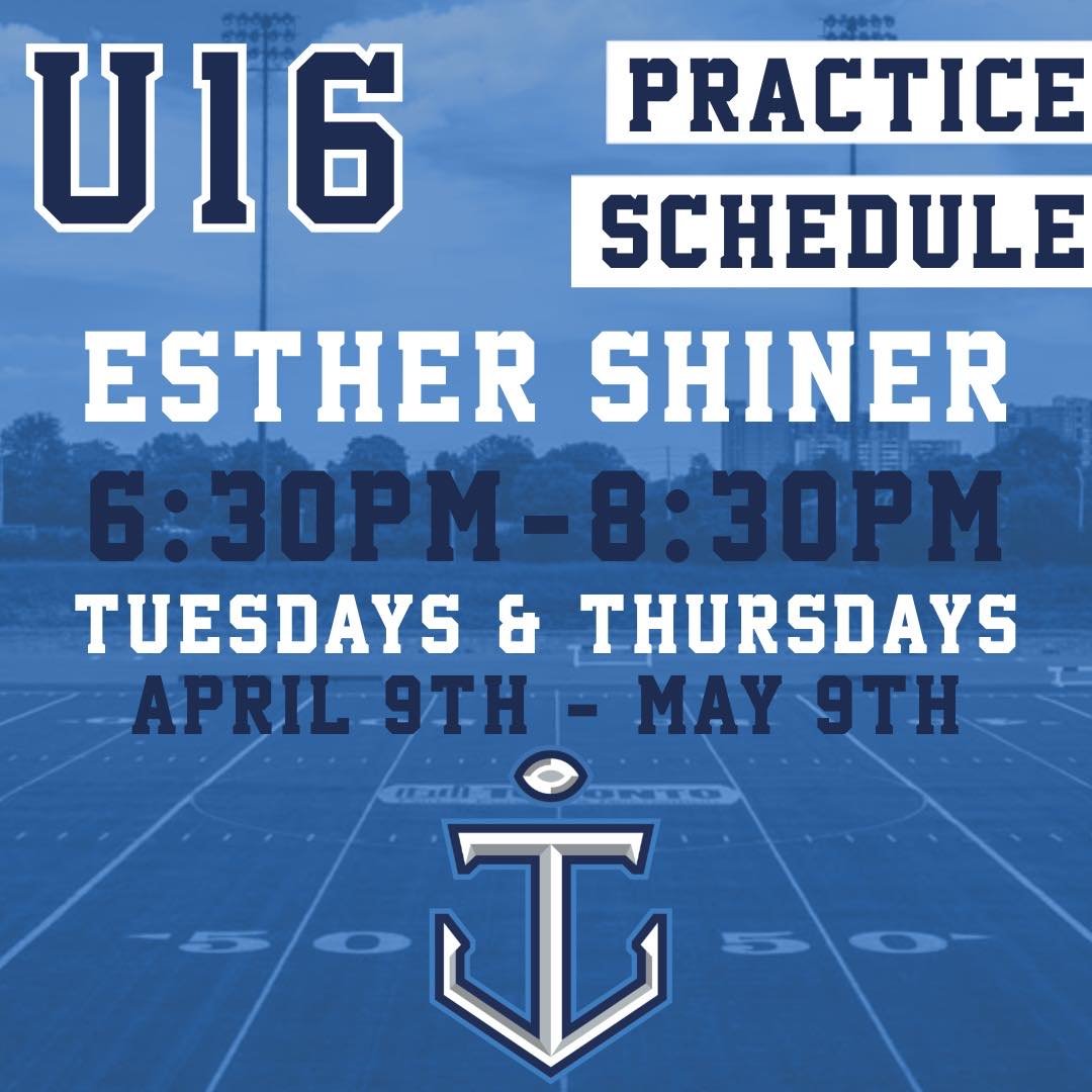 U16 Schedule — Toronto Jr. Argos Football