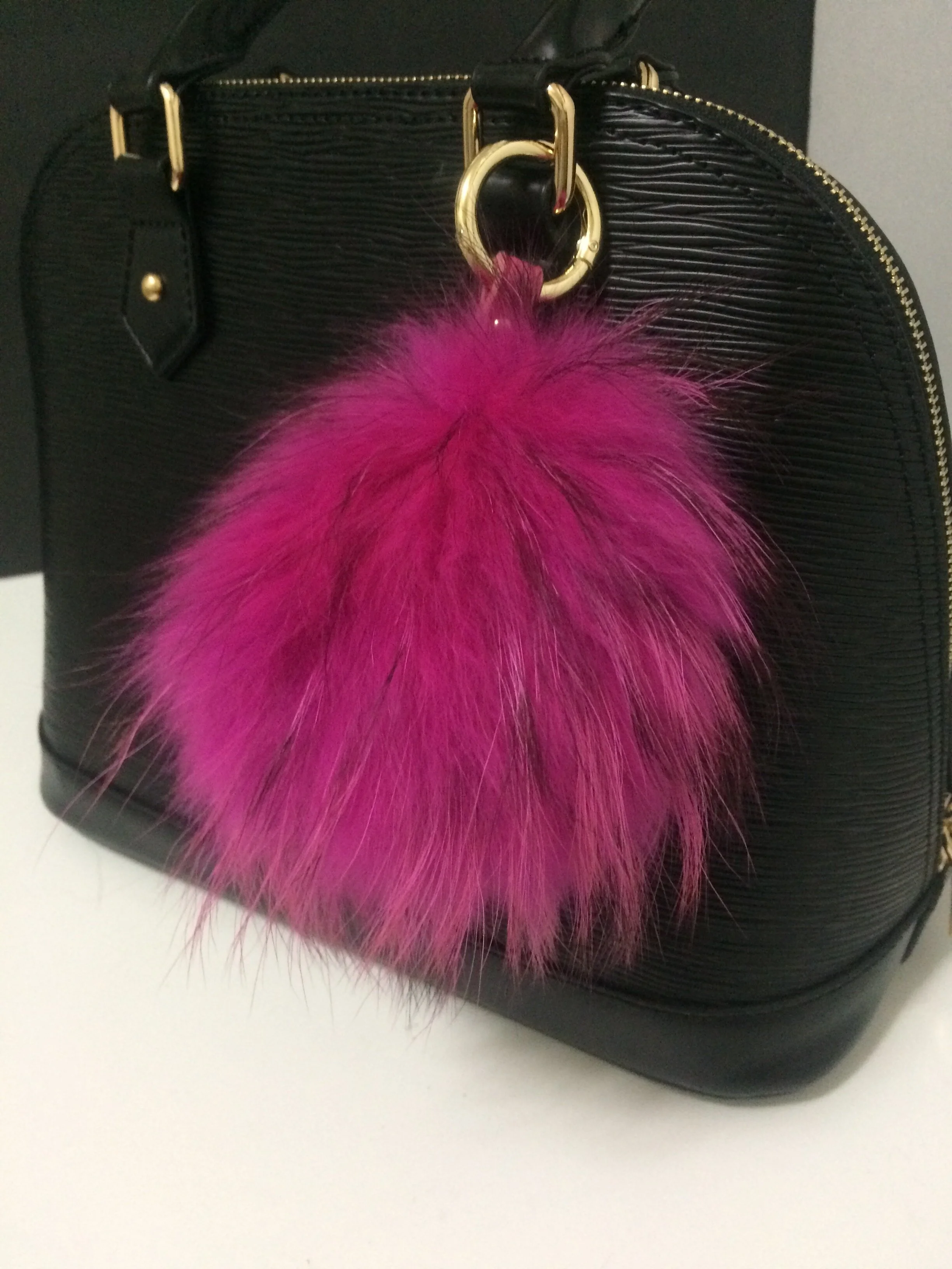Fur Bag Keychain,  Real Raccoon Bag Charm Keychain