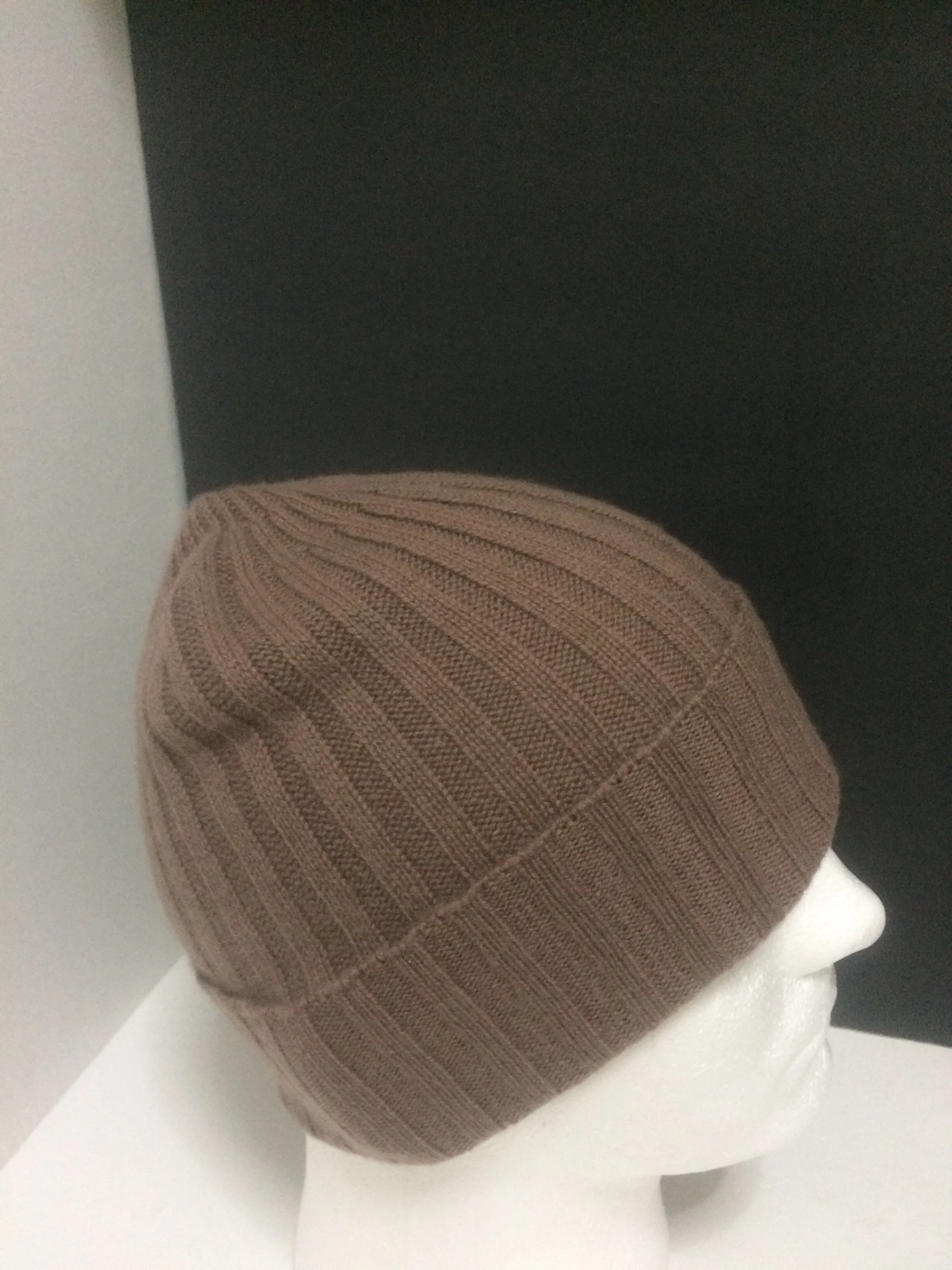 Cashmere Mens Hat,  100% Pure Cashmere Mens Beanie, Fold-over,  Slouchy.