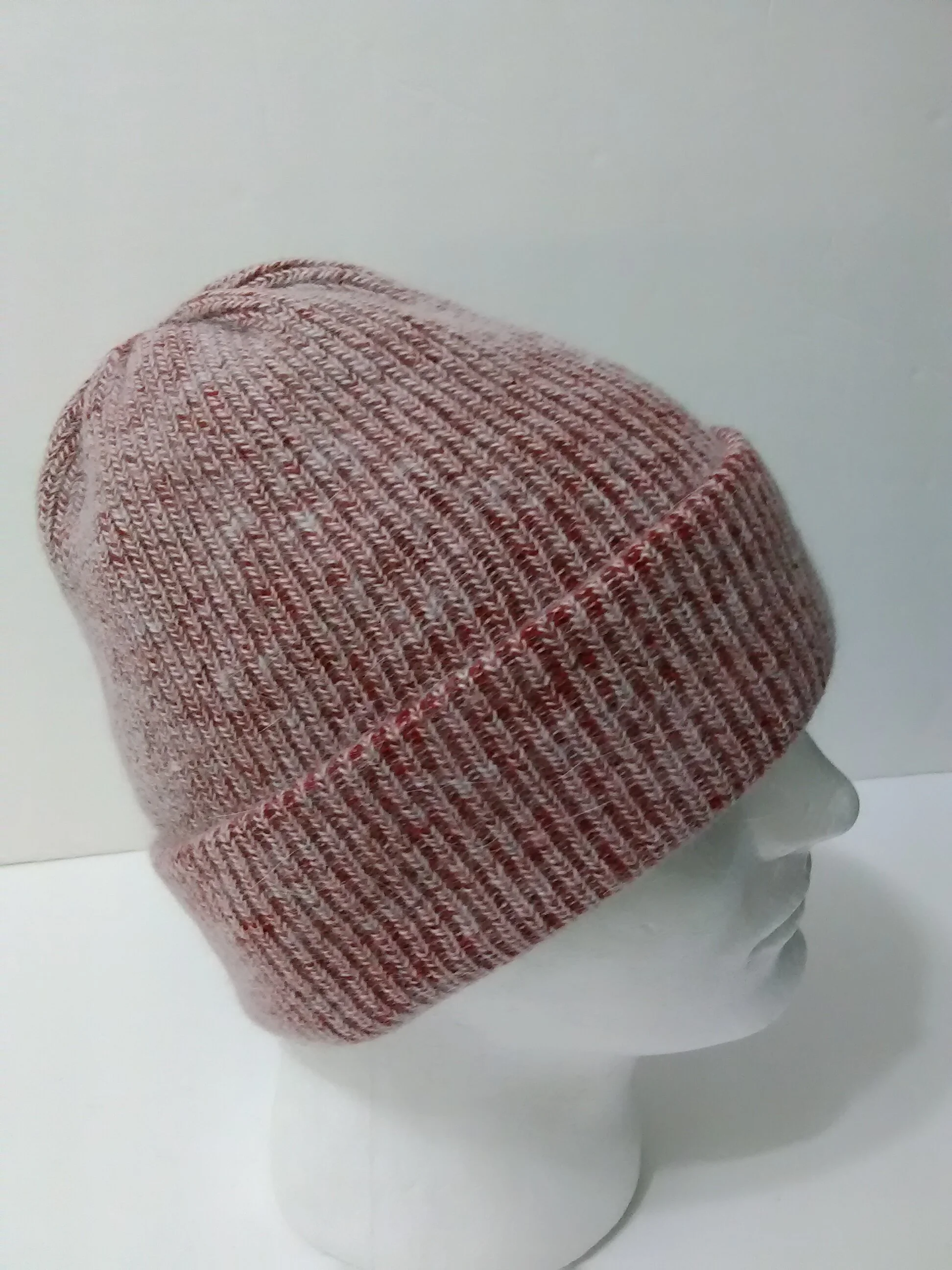Cashmere  Mens Beanie, Fold-over, Slouchy, Ribbed Hat 
