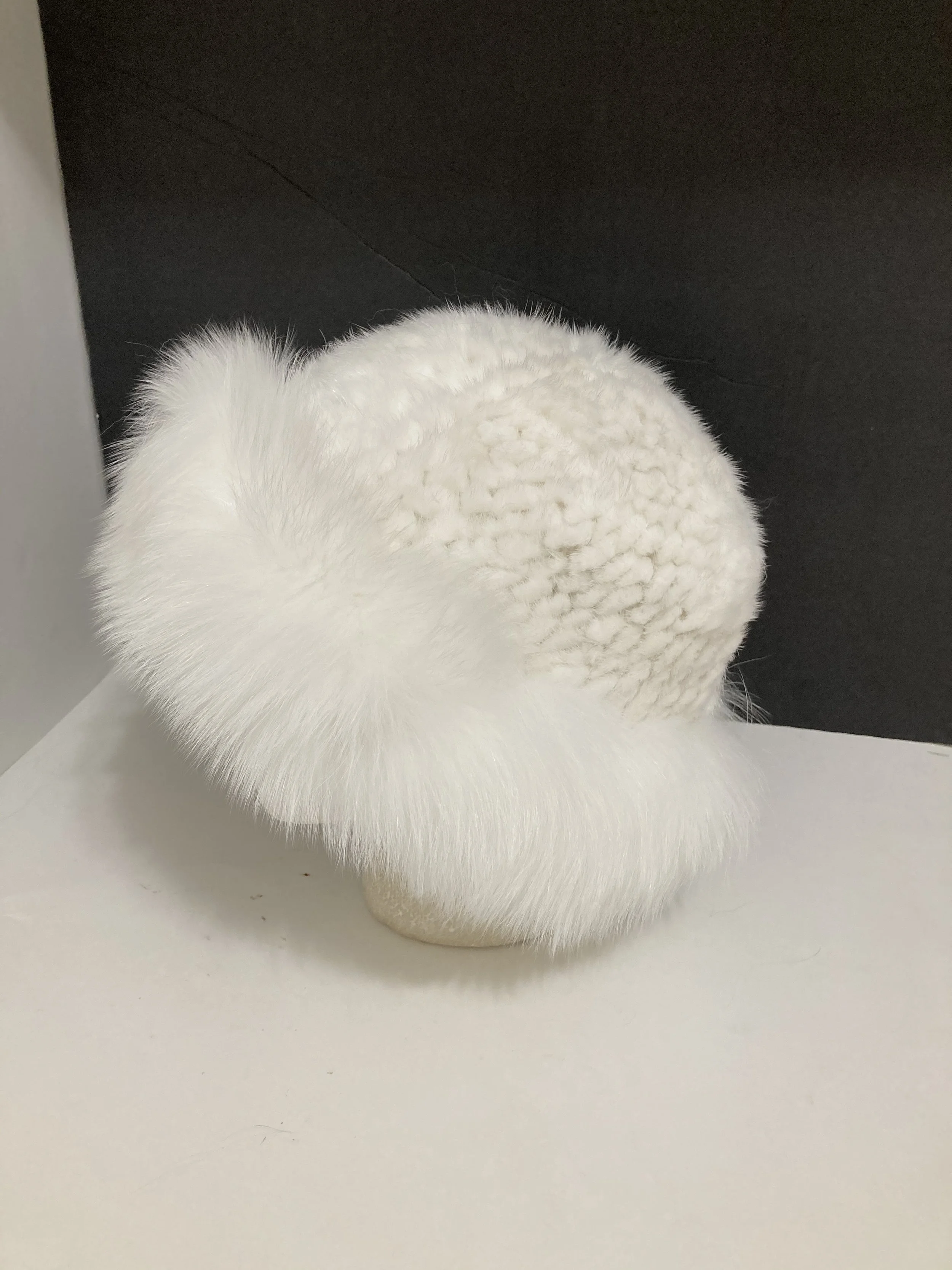 Mink Hat with Real Fox Fur Brim