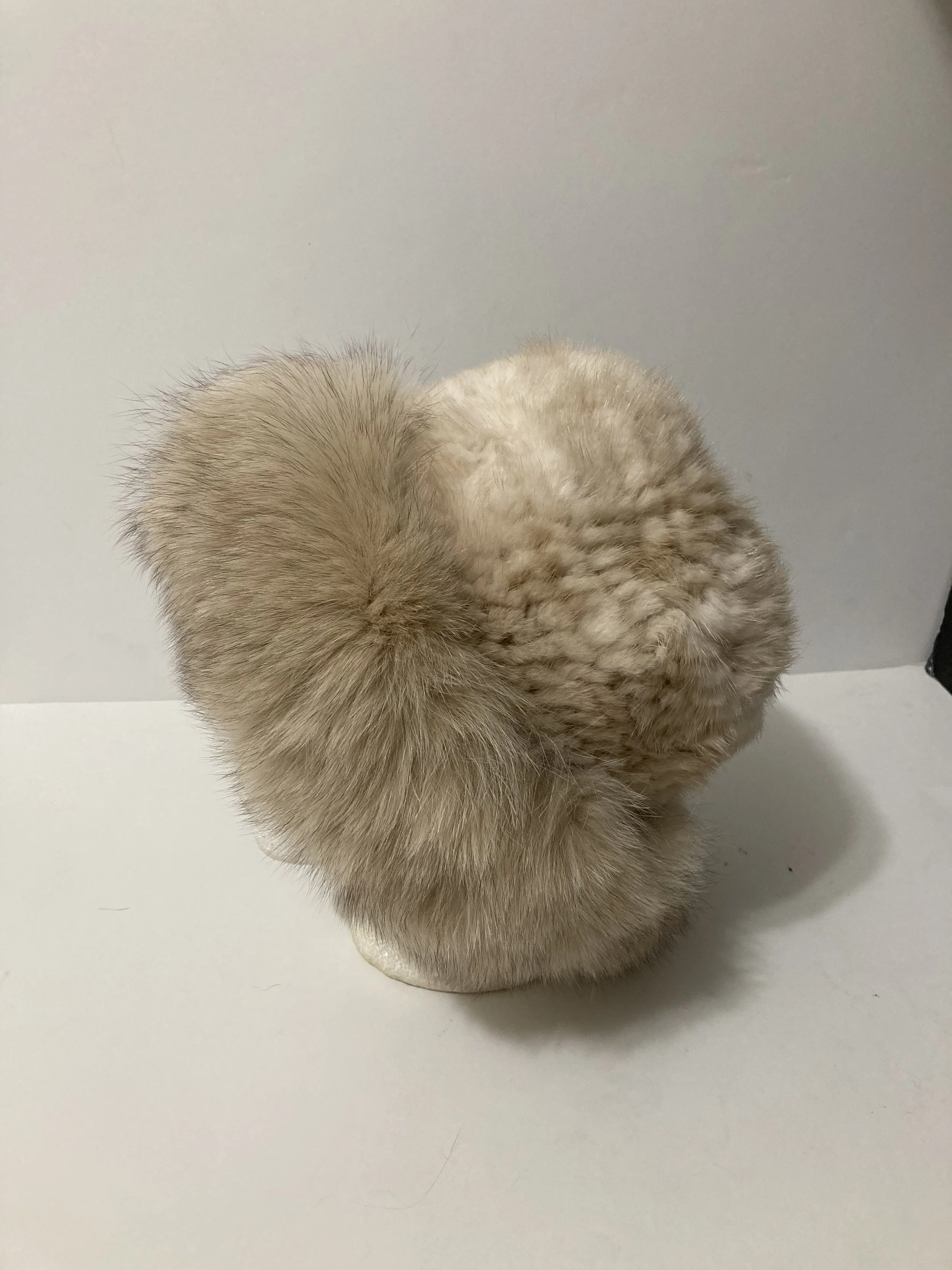 Mink Hat with Real Fox Fur Brim