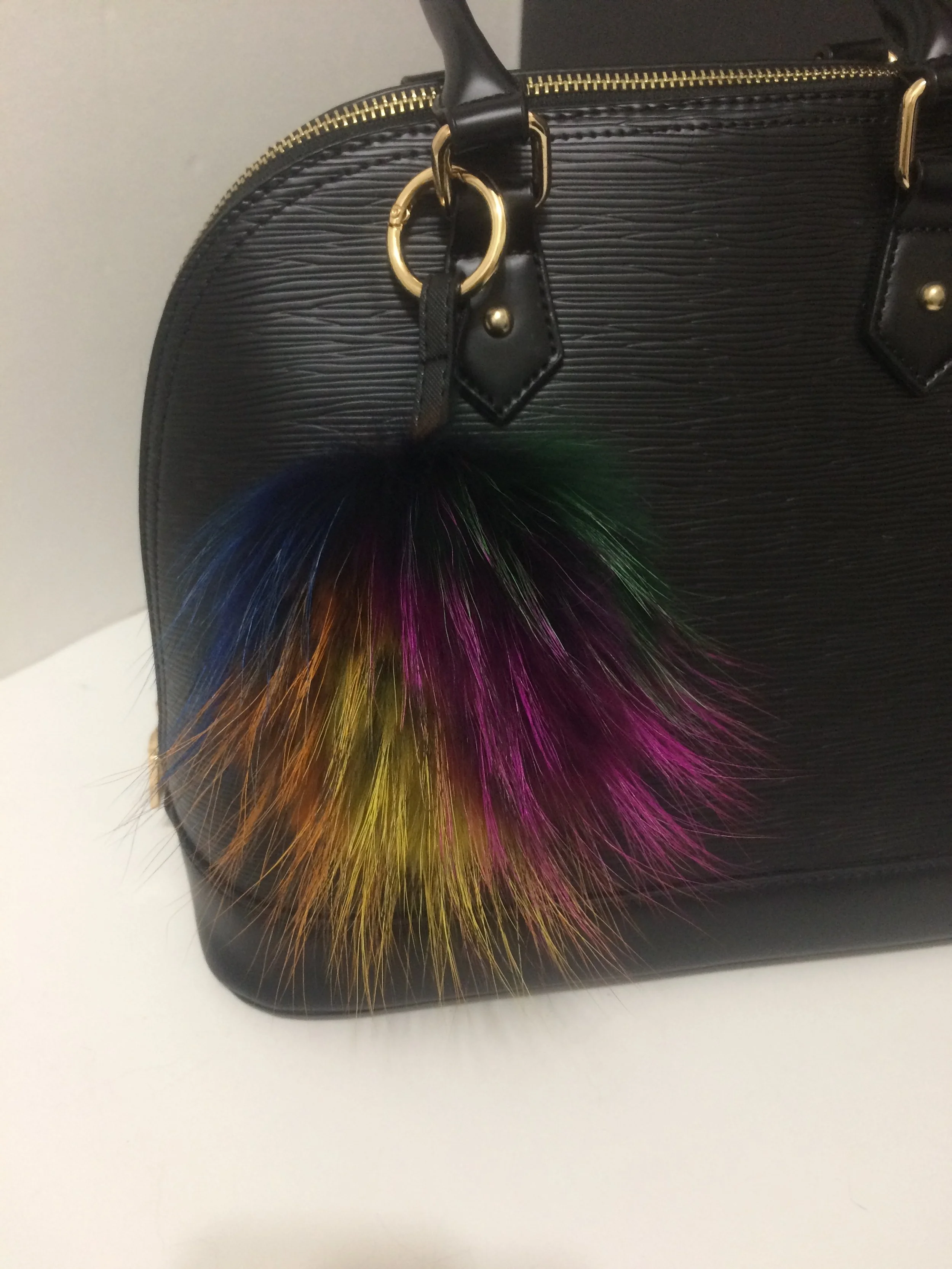 Fur Bag Keychain, Real Raccoon Bag Charm Keychain