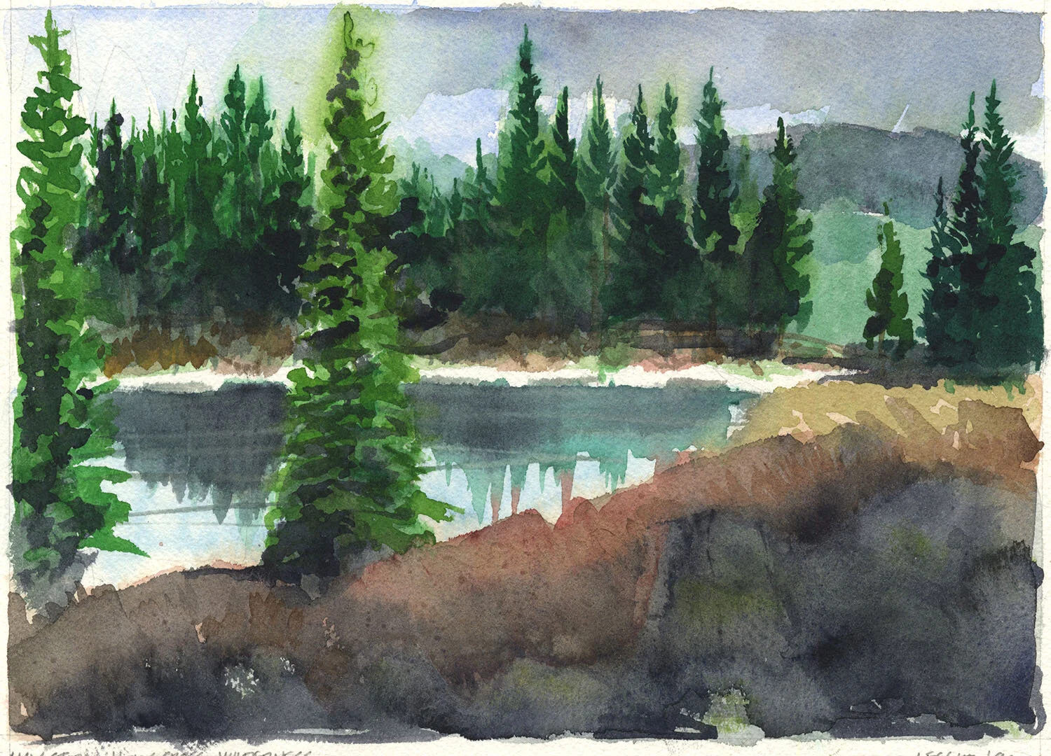 COLORADO BEAVER POND - 9”x12” watercolor painting