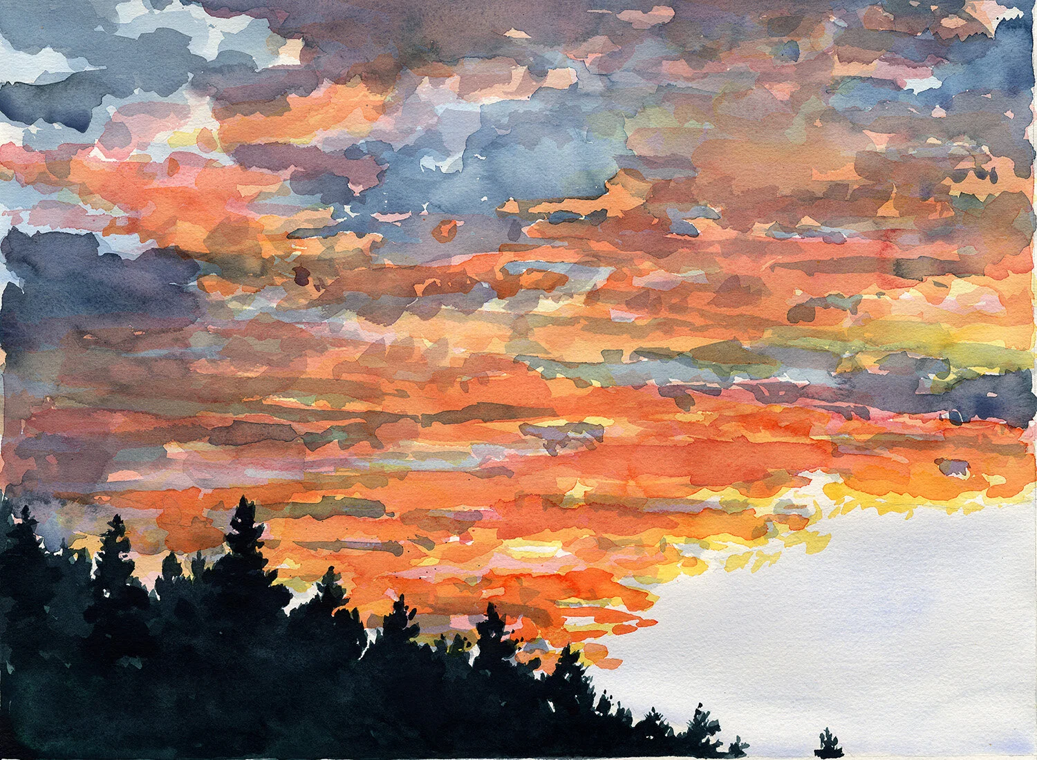 COLORADO SUNSET - 9”x12” watercolor painting
