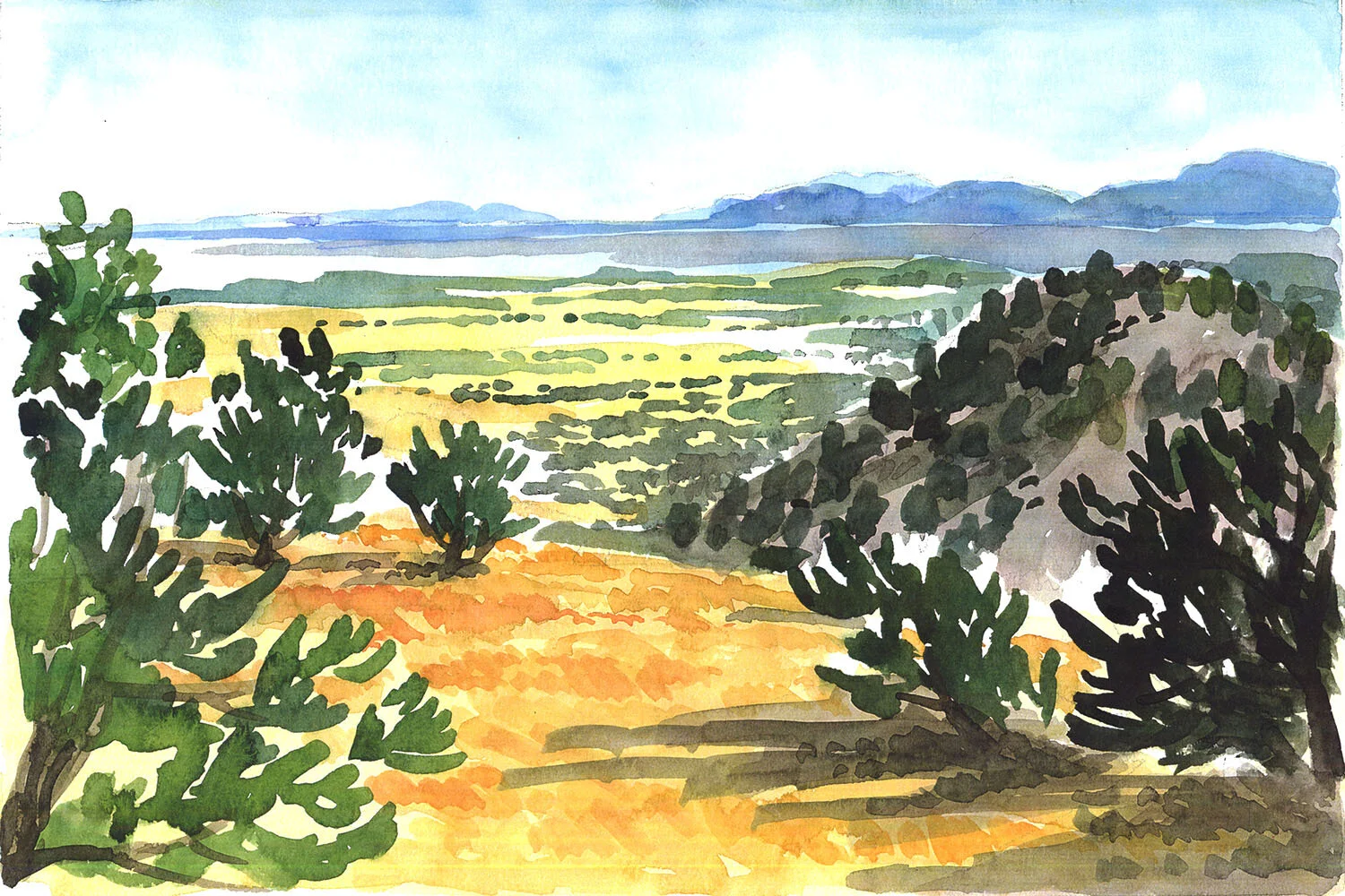 NEW MEXICAN VISTA - 9”x12” watercolor painting