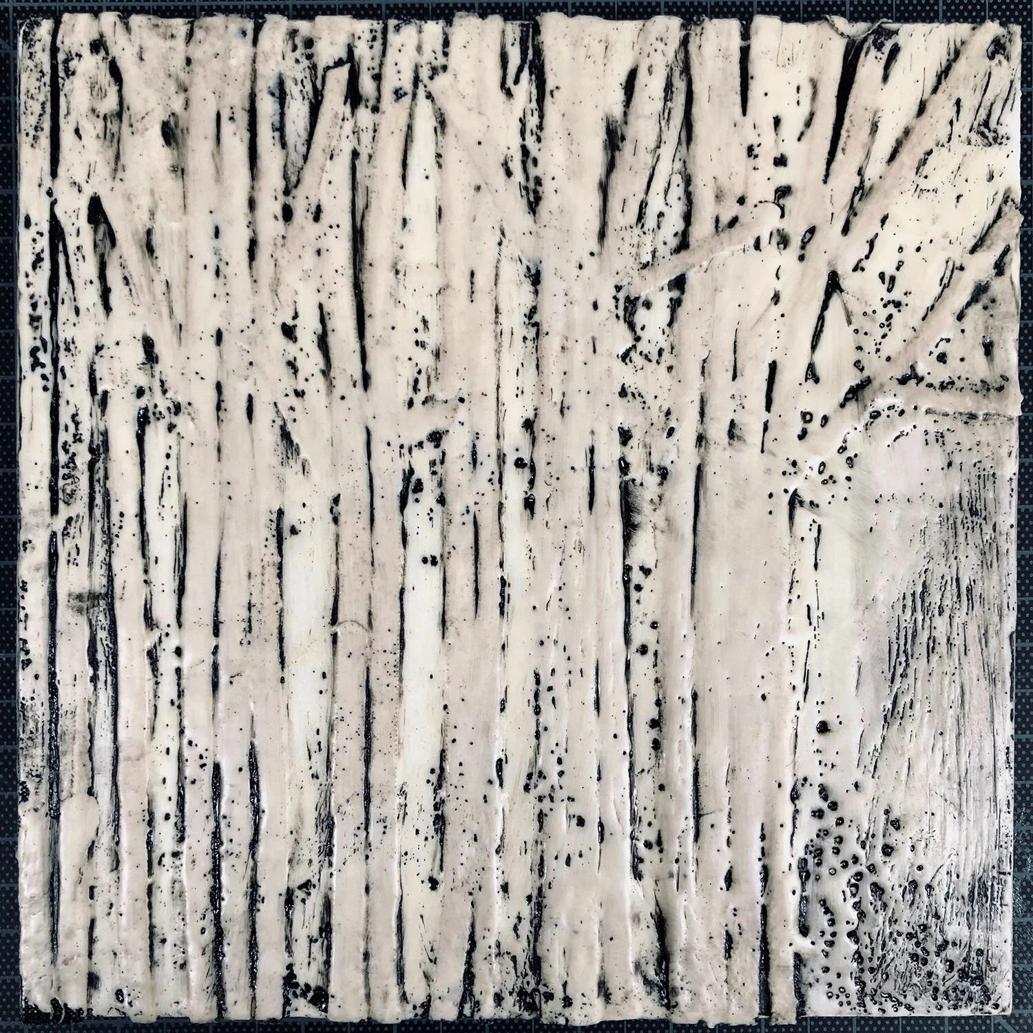 ASPEN FOREST - encaustic painting on wood 10”x10”