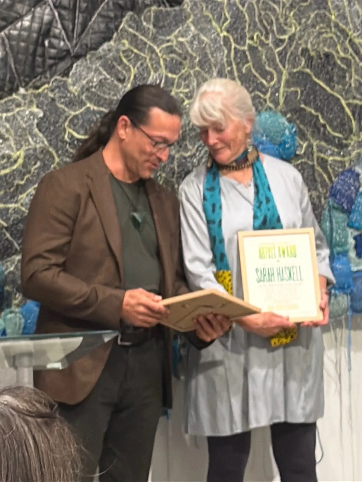 Humbled and honored
🙏🏽
Thank you, Maine Crafts Association 
For this honor. 
Thank you CMCA for hosting this awards event. 
Thank you Amy Hausmann, Maine Arts Commission for her eloquent presentation speech❤️
🙏🏽
Honored to share this award with G