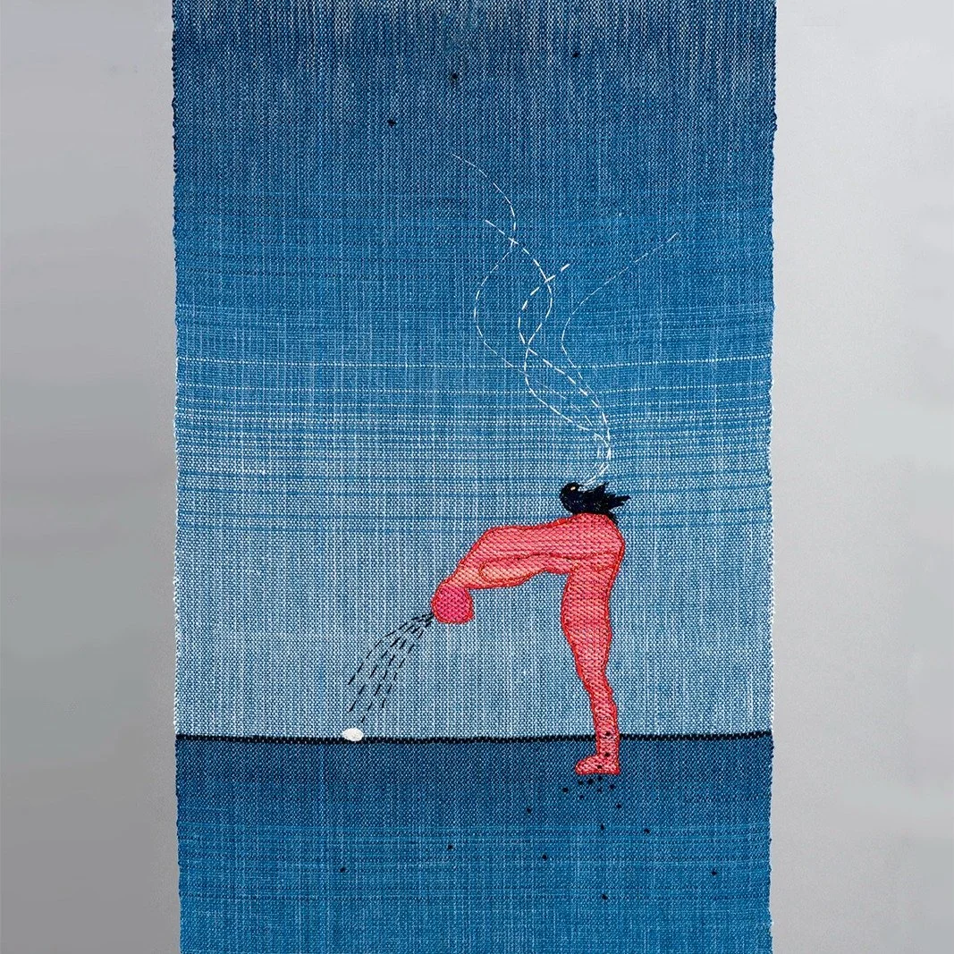 Bowing down to the New Year.
Beginning again and again.

From my series "Secrets of the Infinite"

#textileart #textileartist #newyear #indigodyedlinen