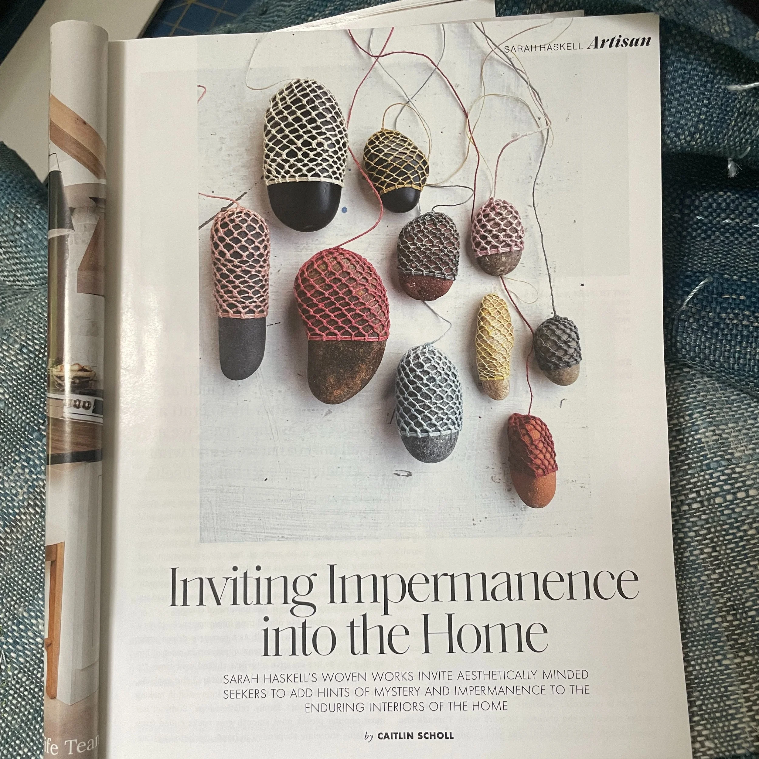 A deep bow of gratitude to Decor Maine magazine for the spotlight. 
@decormaine 

And special thanks to Caitlin Scholl for her writing. I greatly appreciate her exquisite and articulate insight into my work. @caitla

You can check out my work all sum