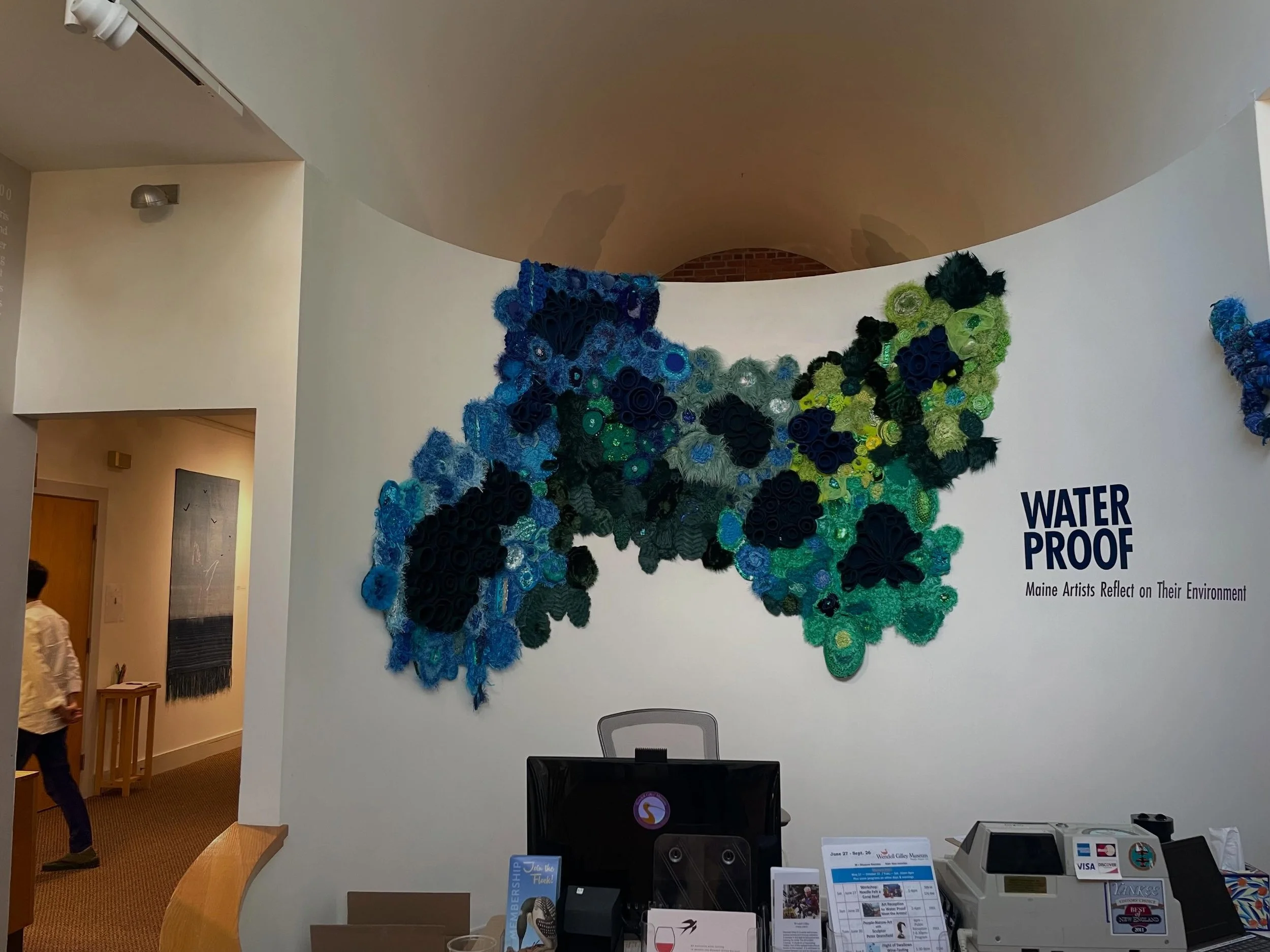 "Water Proof" - Maine Artists reflect on their Environment  opened this weekend at the Wendell Gilley Museum in Southwest Harbor Maine. 

Kudos to Liz Awalt, Director Sean Charette, the Museum staff and the 11 other artists in this stunning