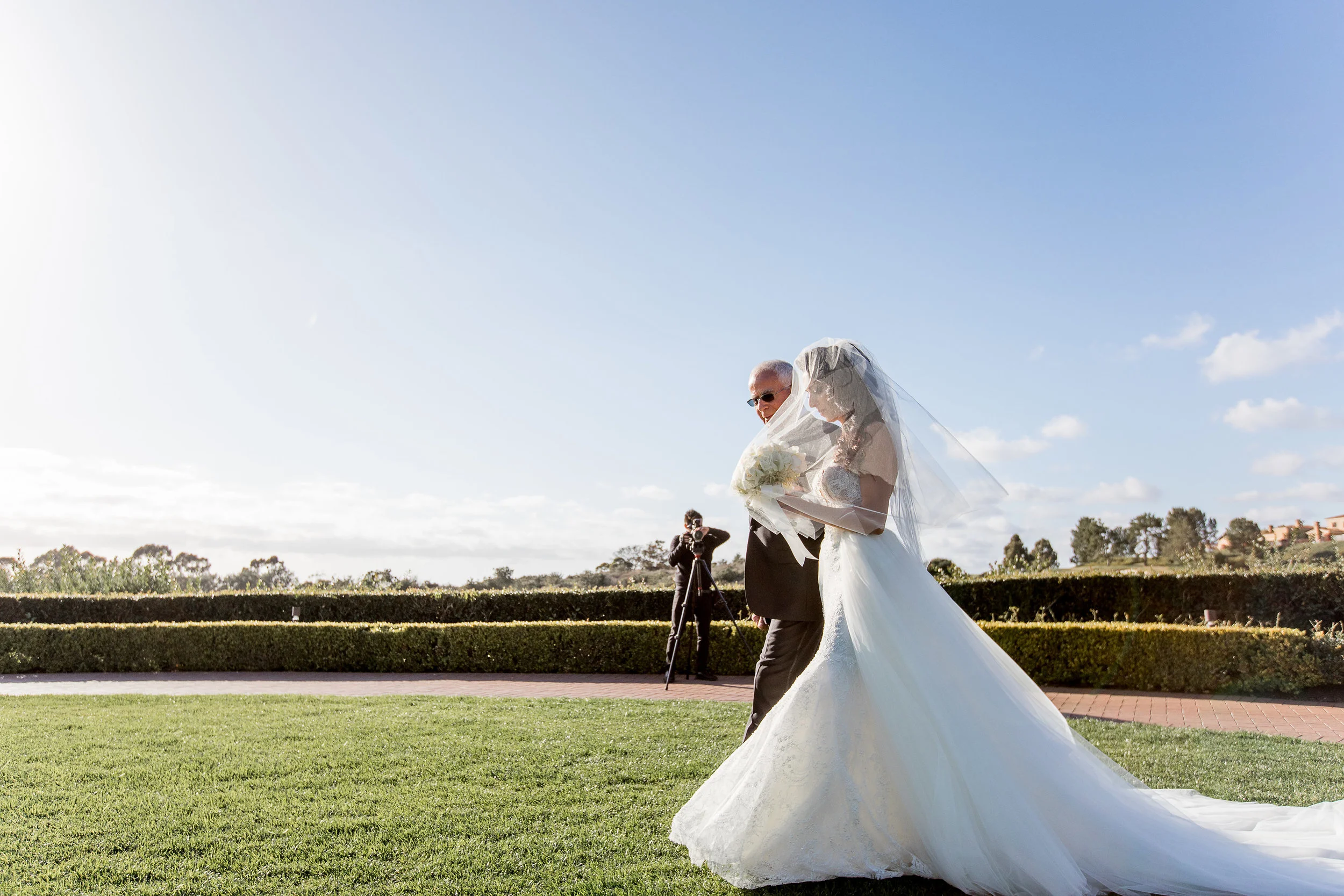 Aboutdetailsdetails | Katie Beverley Photography | Pelican Hill | Ocean View | White orchid | White roses | Here comes the bride | Candid | Father Daughter | Photographer