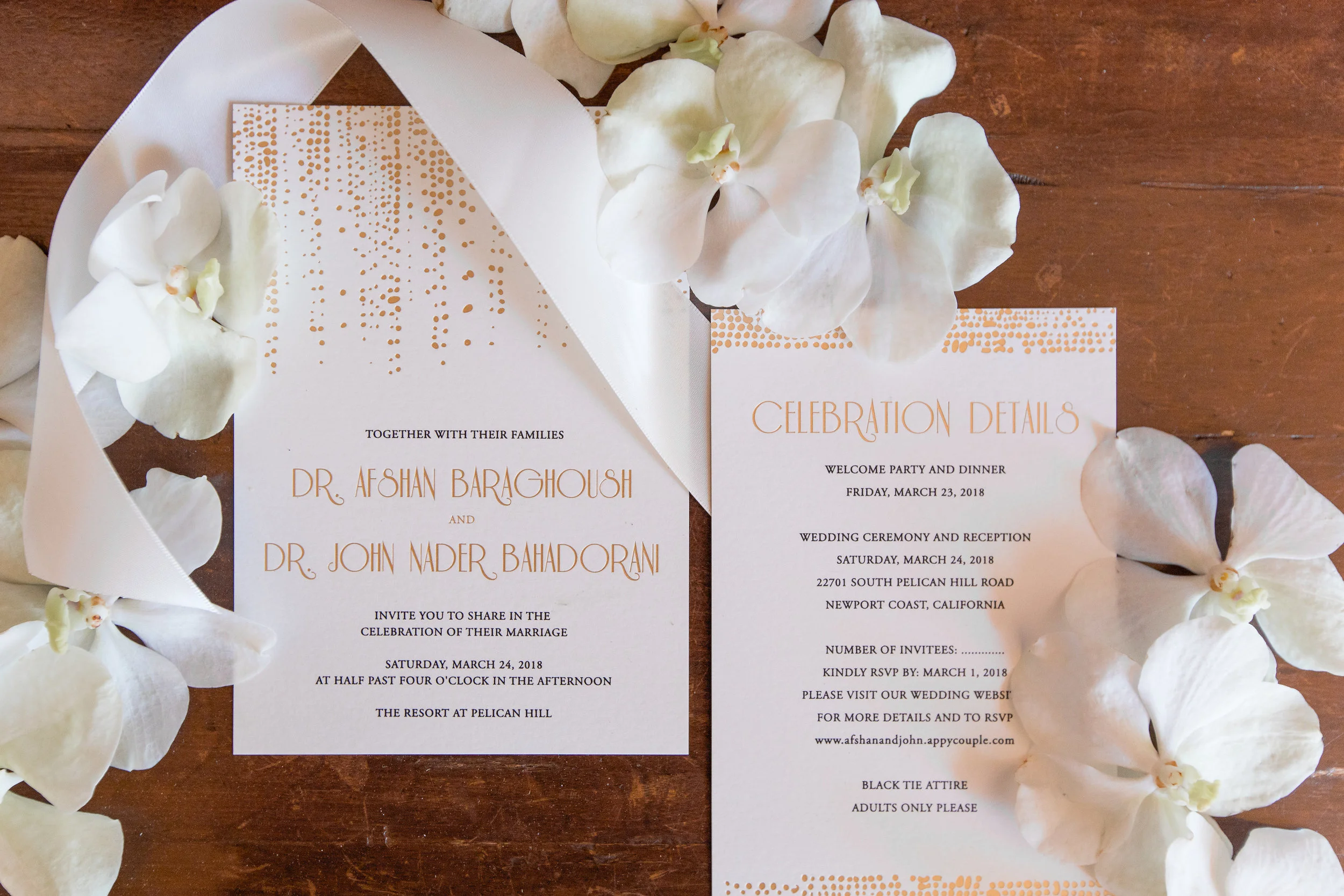 aboutdetailsdetail | Katie Beverley Photography | Pelican Hill |invitation layout | white orchid |